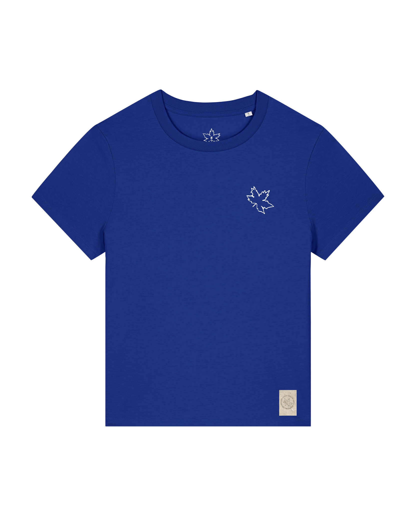 bio-female-medium fit-tshirt-be like flowers (backprint)-sttw172-kornblume-front