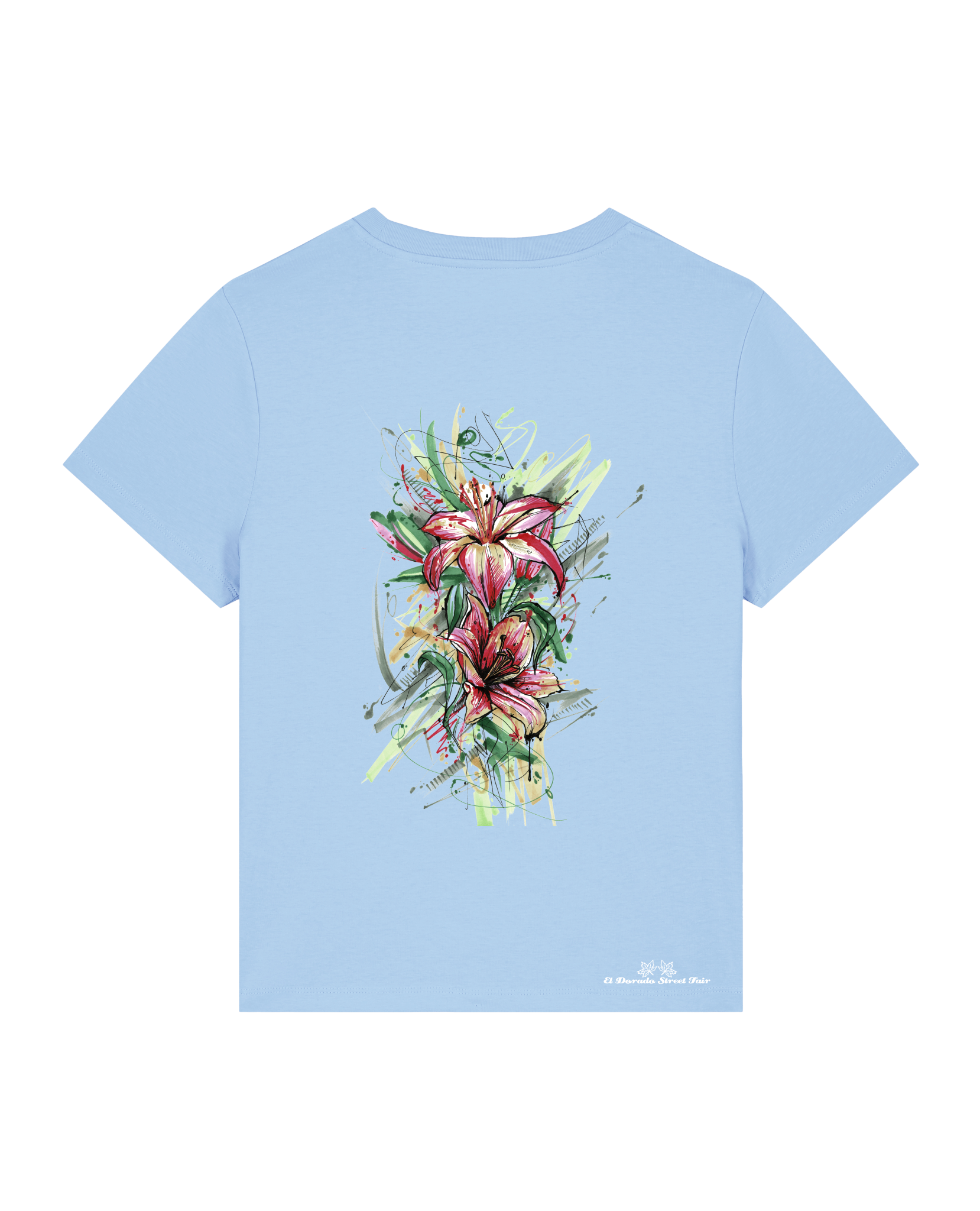 Bio Damen Medium Fit T-Shirt Be Like Flowers (Backprint)