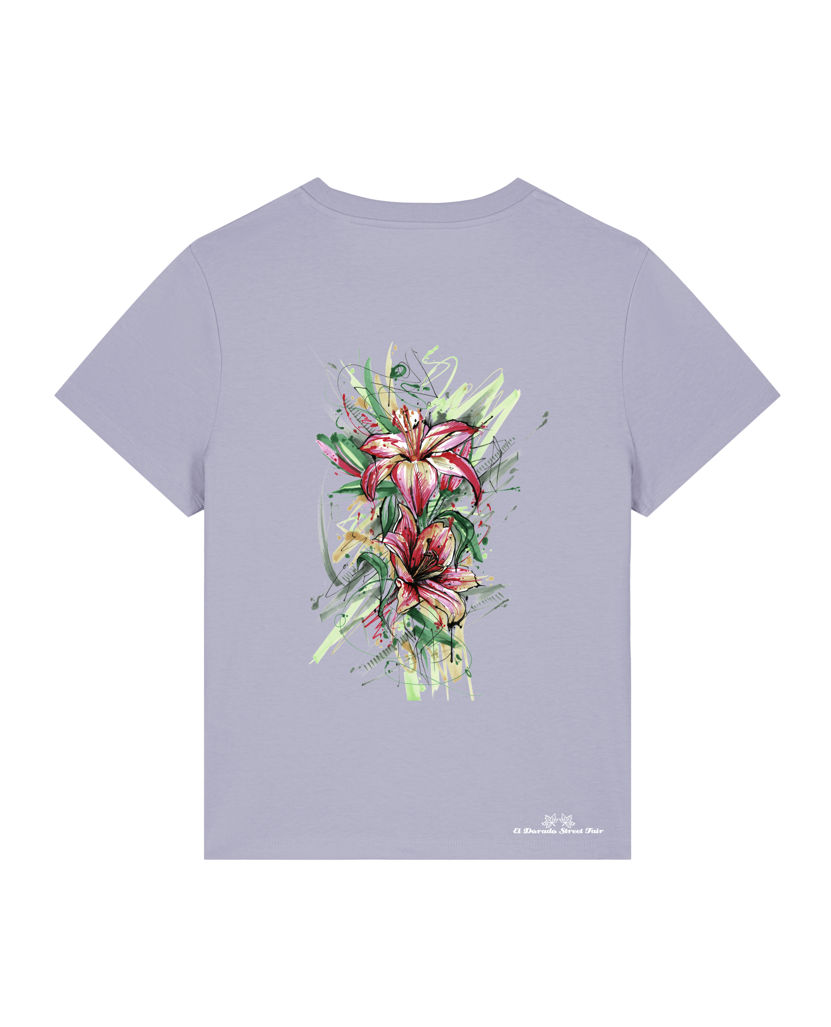 Bio Damen Medium Fit T-Shirt Be Like Flowers (Backprint)