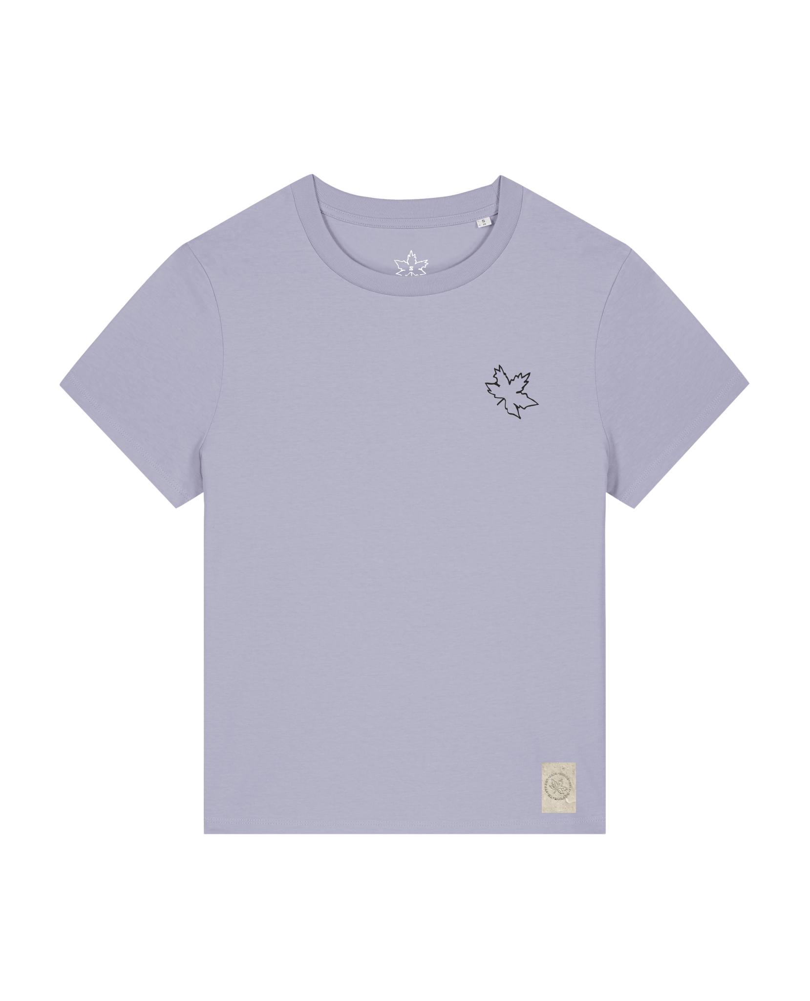 bio-female-medium fit-tshirt-be like flowers (backprint)-sttw172-lavender-front