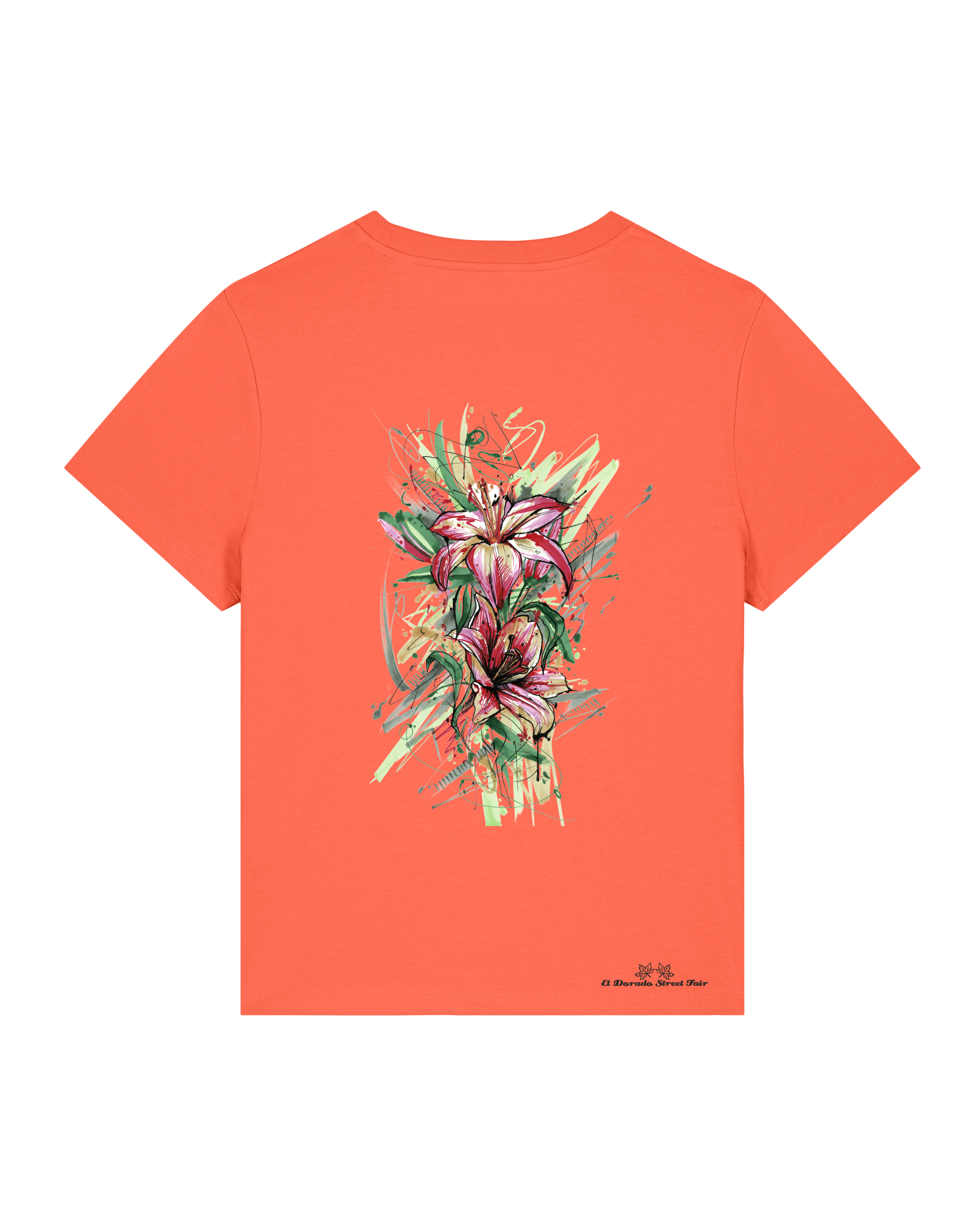 Bio Damen Medium Fit T-Shirt Be Like Flowers (Backprint)