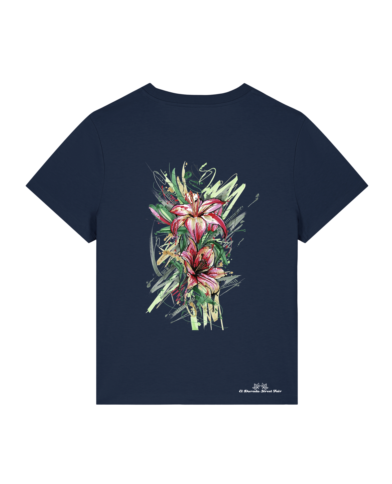 Bio Damen Medium Fit T-Shirt Be Like Flowers (Backprint)