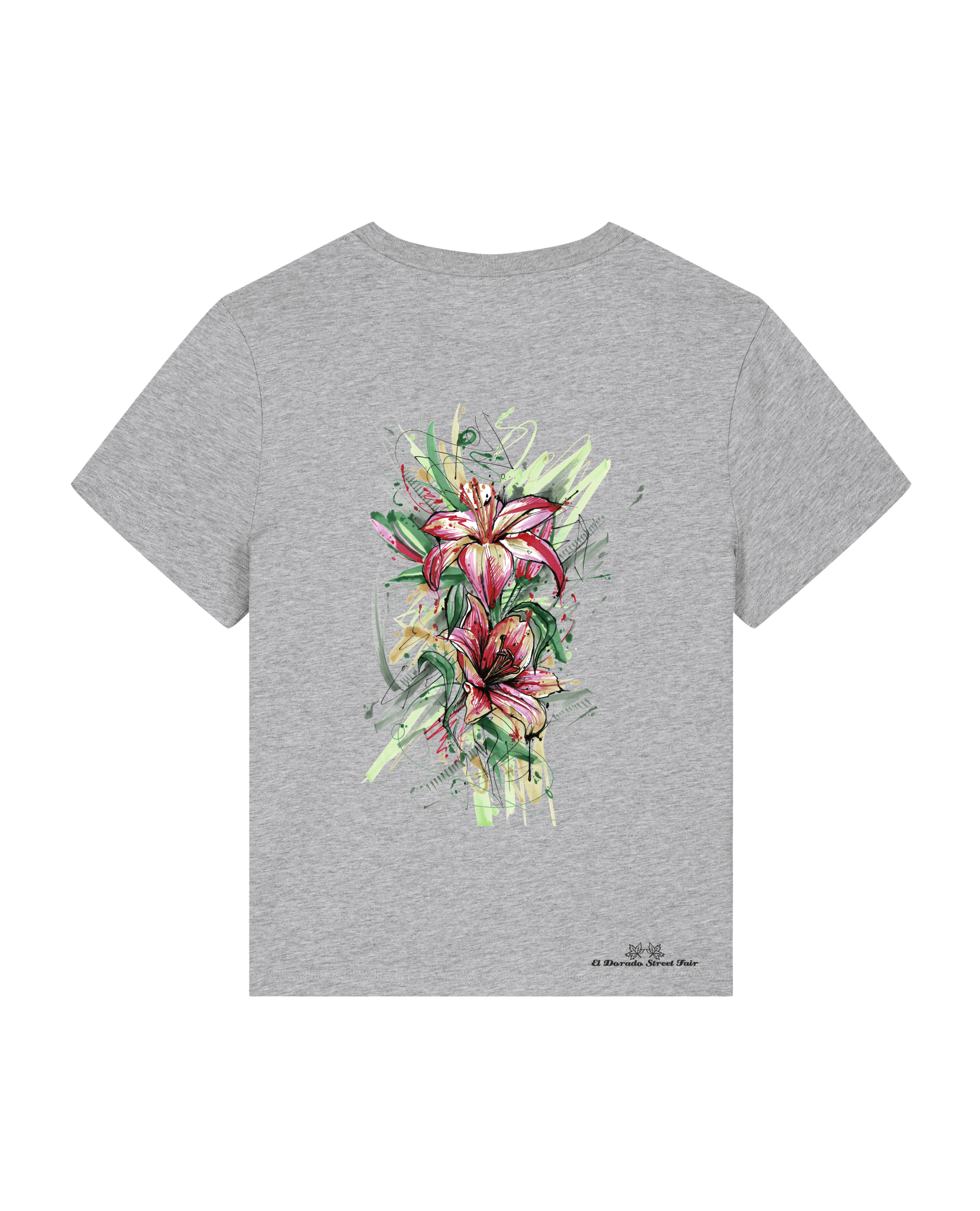 Bio Damen Medium Fit T-Shirt Be Like Flowers (Backprint)