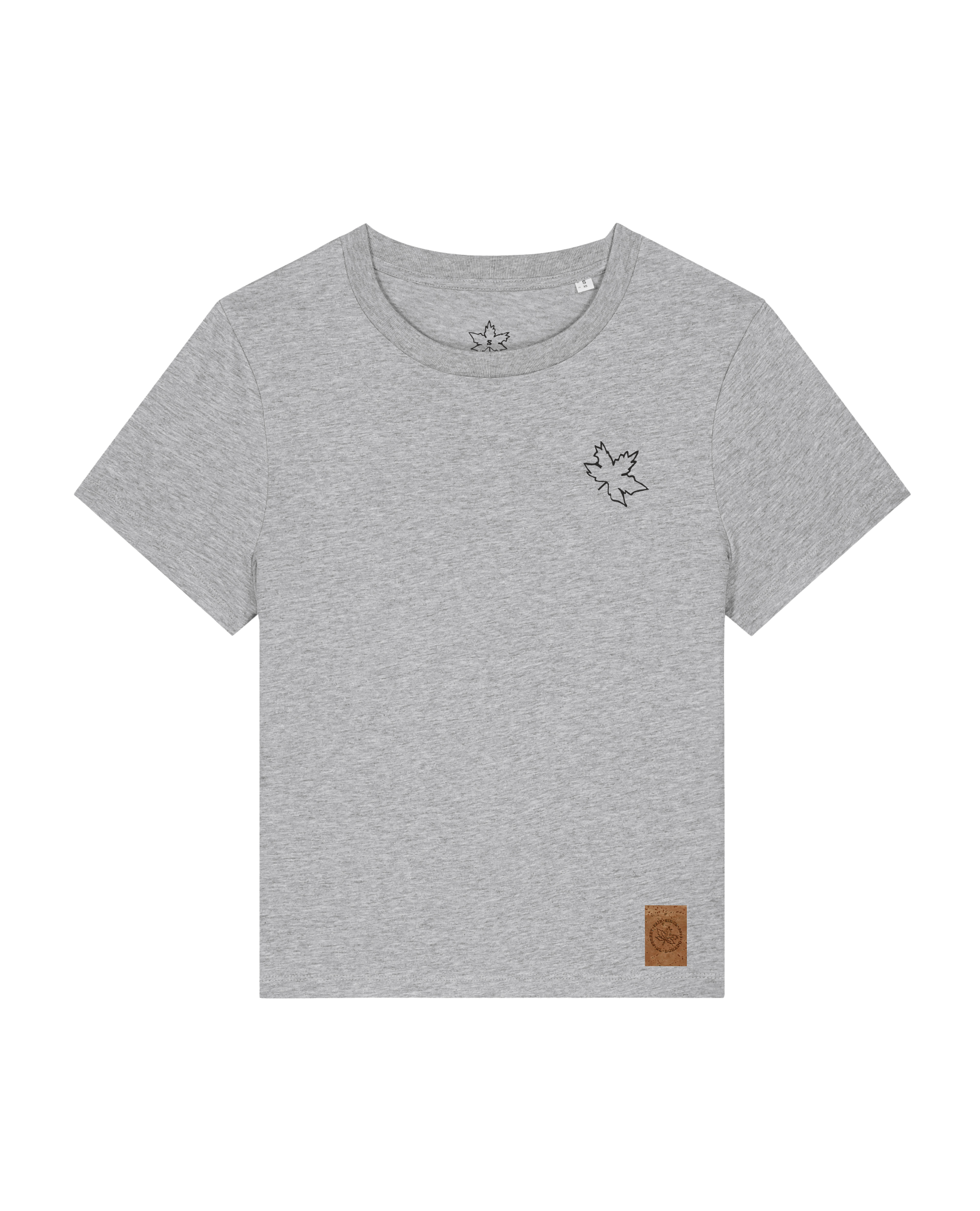 bio-female-medium fit-tshirt-be like flowers (backprint)-sttw172-mausgrau-front