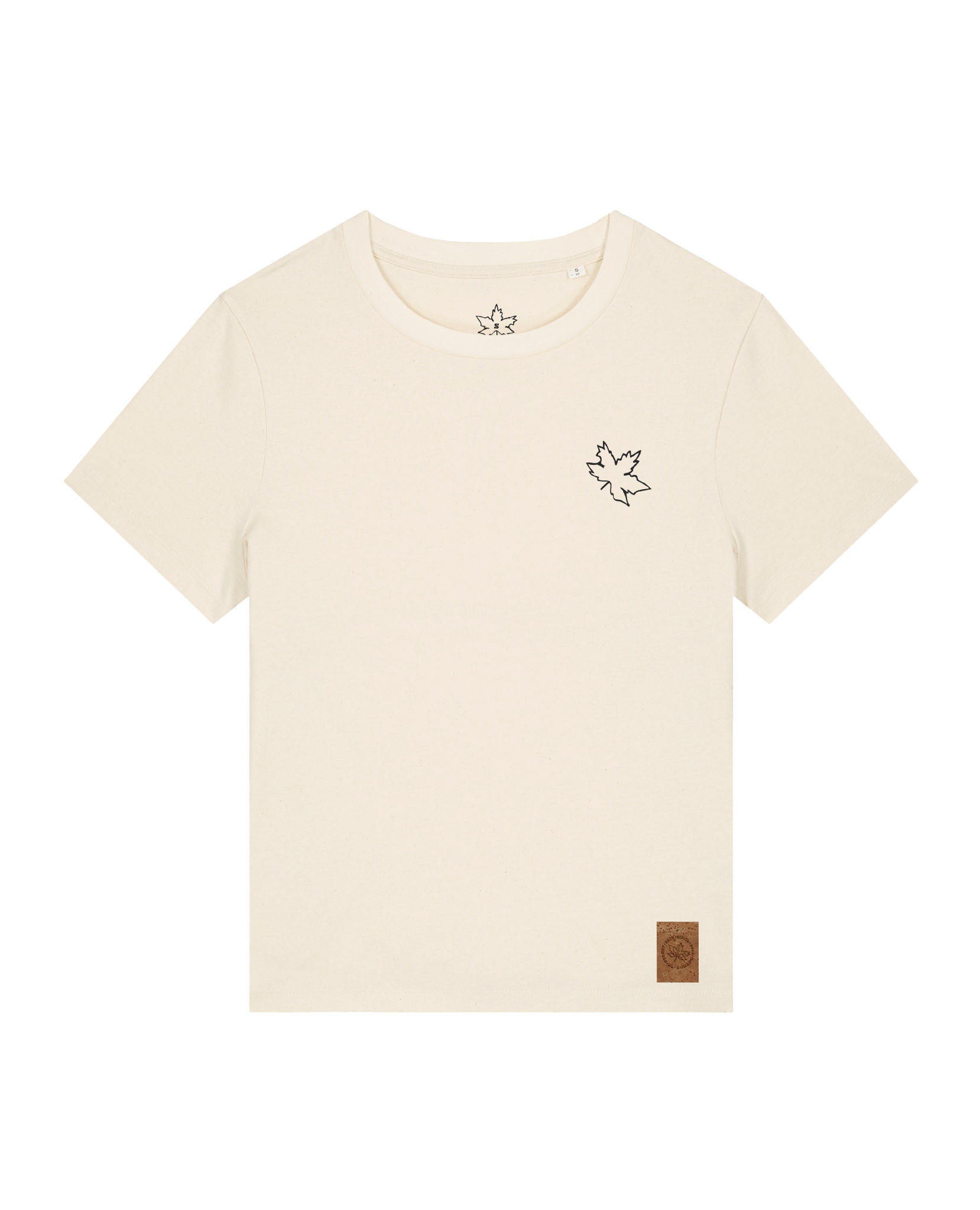 bio-female-medium fit-tshirt-be like flowers (backprint)-sttw172-natur-front