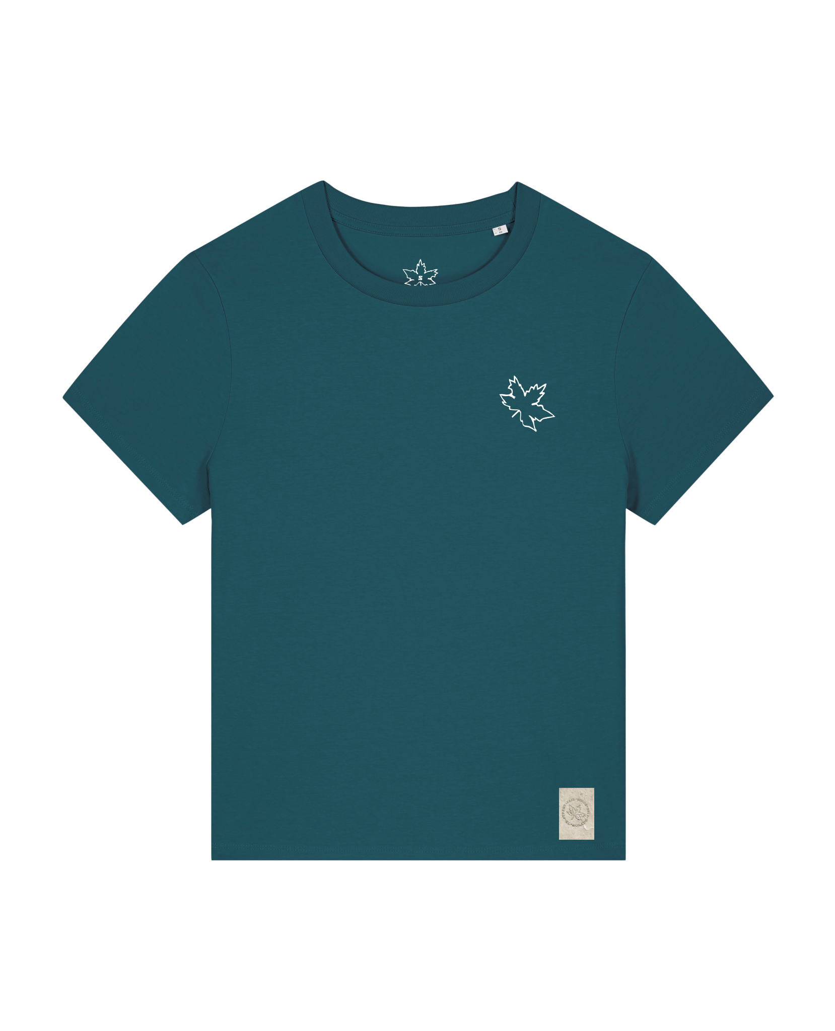 bio-female-medium fit-tshirt-be like flowers (backprint)-sttw172-nordmanntanne-front