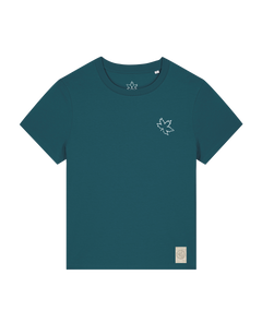 bio-female-medium fit-tshirt-be like flowers (backprint)-sttw172-nordmanntanne-front
