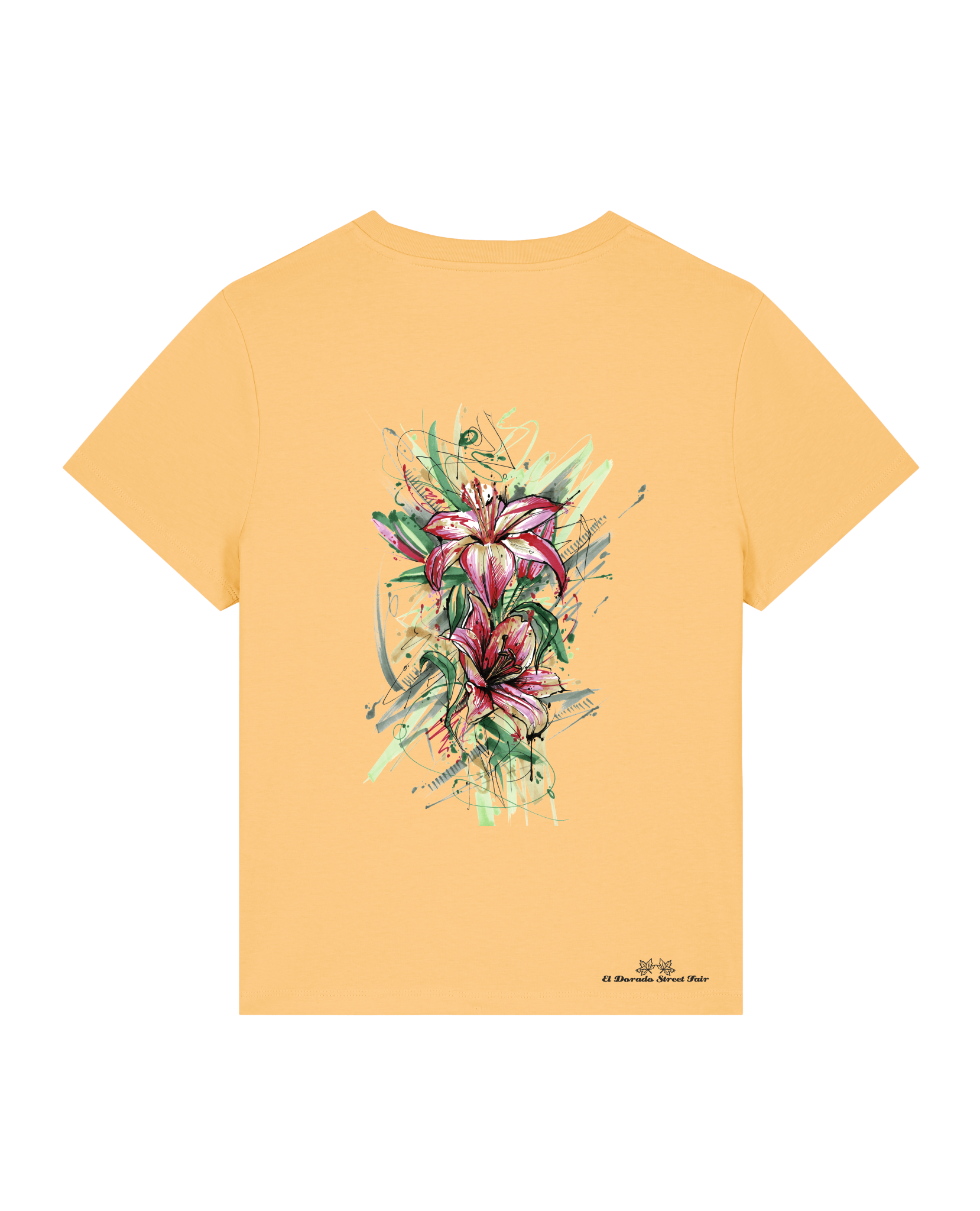 Bio Damen Medium Fit T-Shirt Be Like Flowers (Backprint)