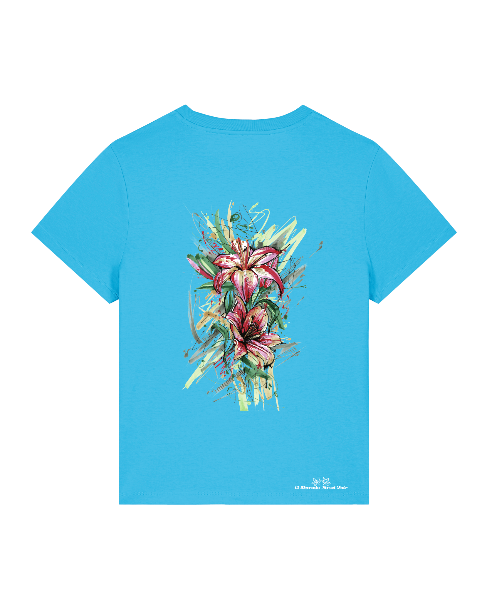 Bio Damen Medium Fit T-Shirt Be Like Flowers (Backprint)