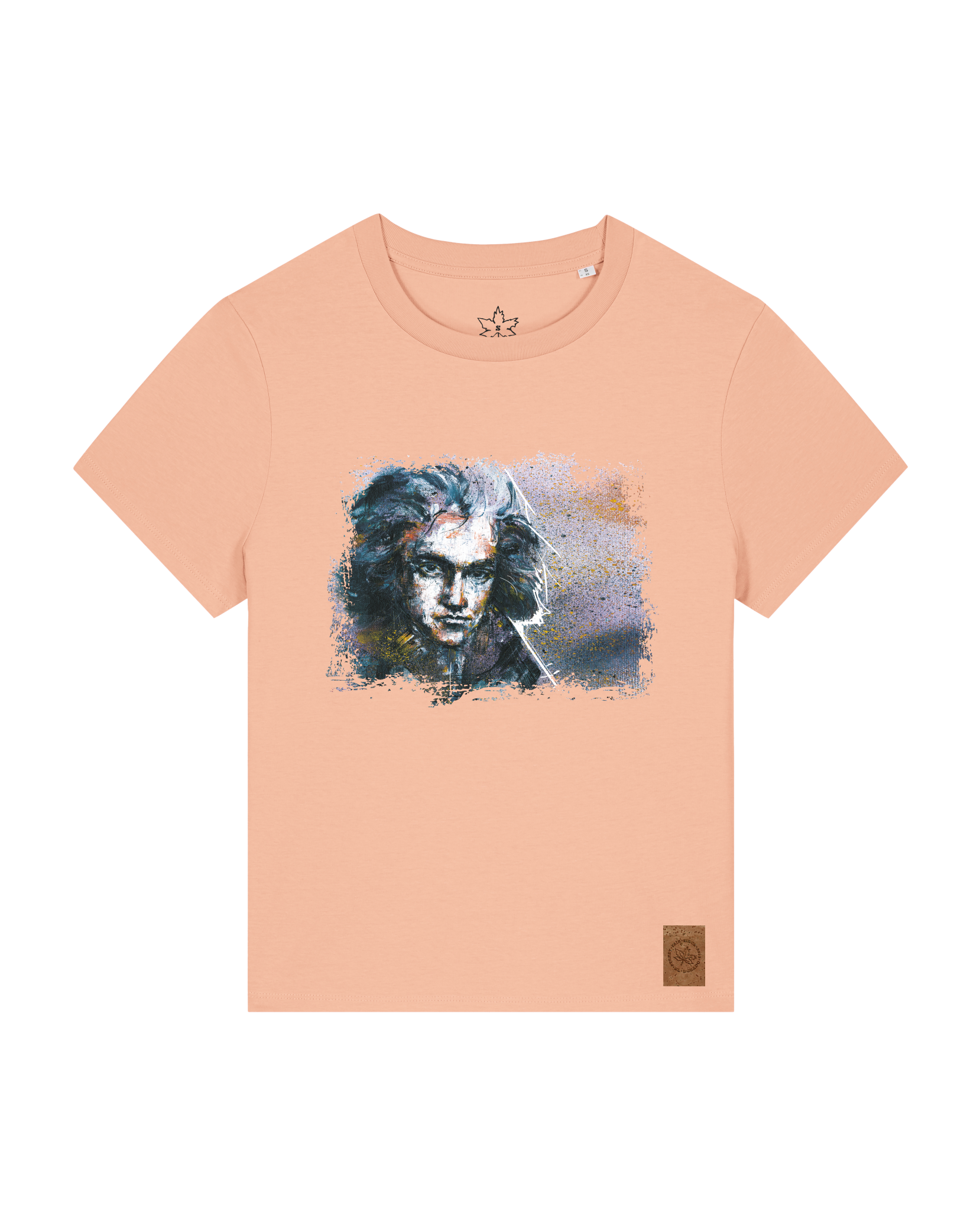 bio-female-medium fit-tshirt-beethoven-sttw172-agyptische keramik-front