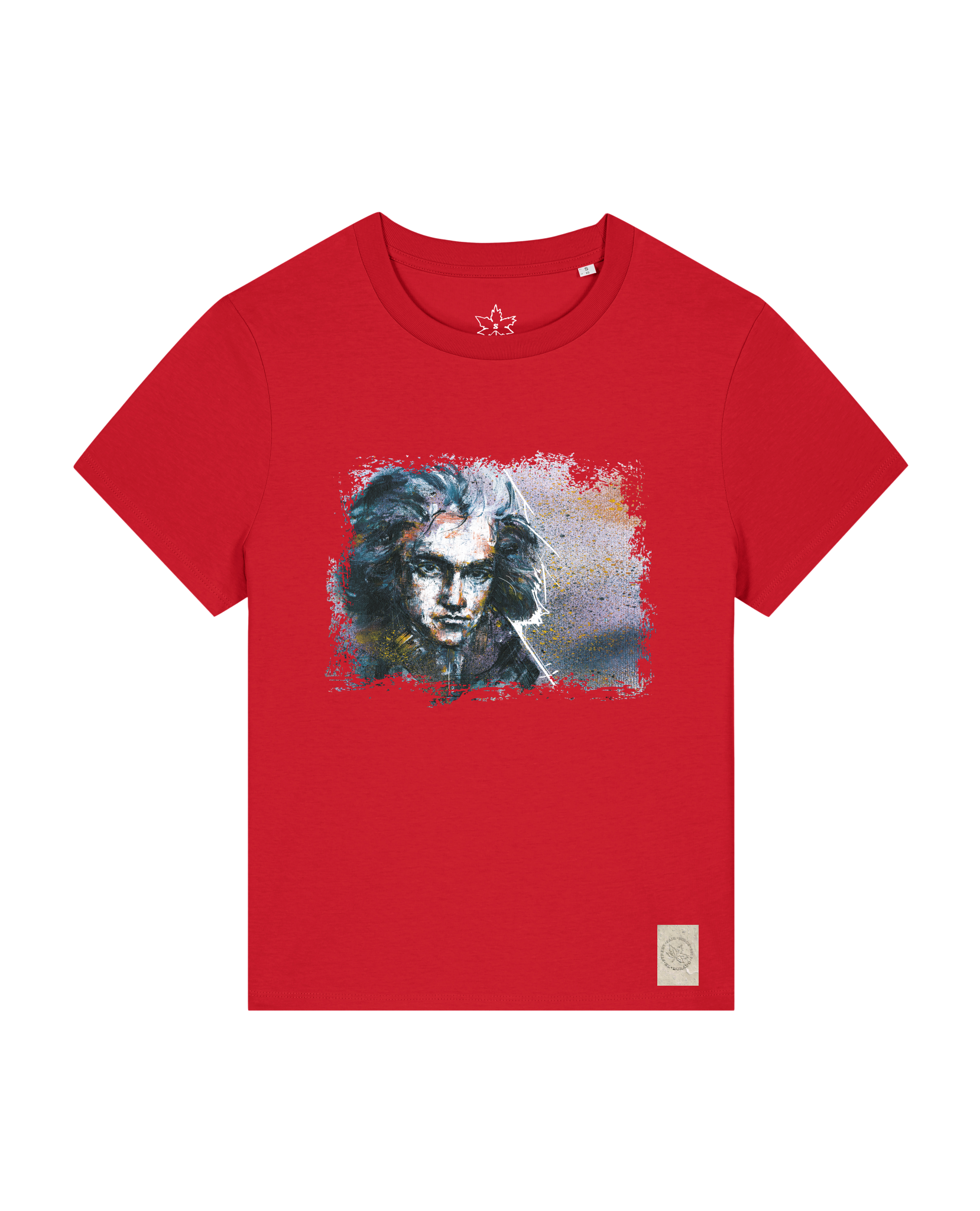 bio-female-medium fit-tshirt-beethoven-sttw172-erdbeere-front