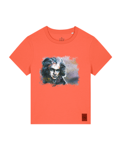 bio-female-medium fit-tshirt-beethoven-sttw172-mandarine-front
