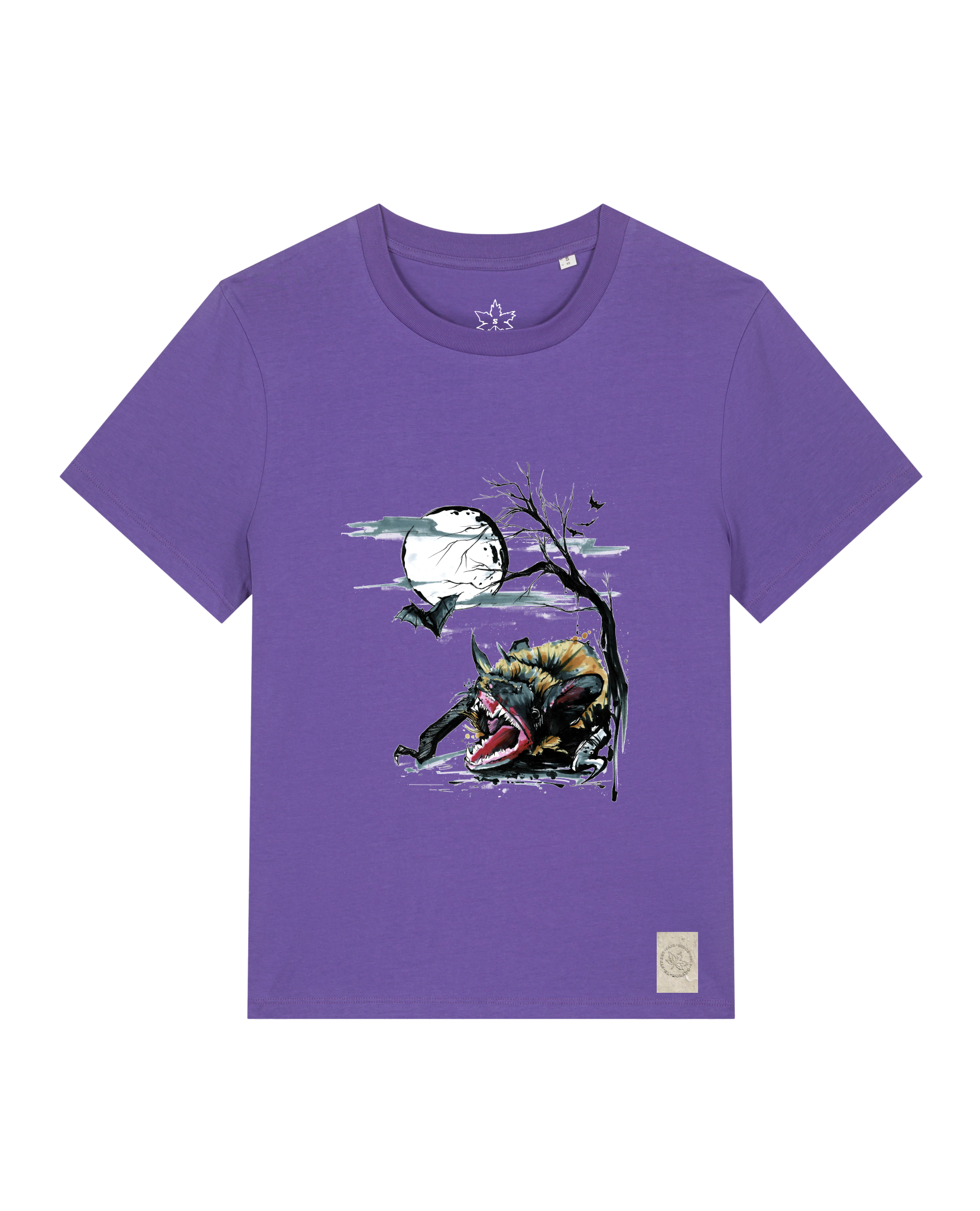 bio-female-medium fit-tshirt-blinded by the light-sttw172-blaukraut-front