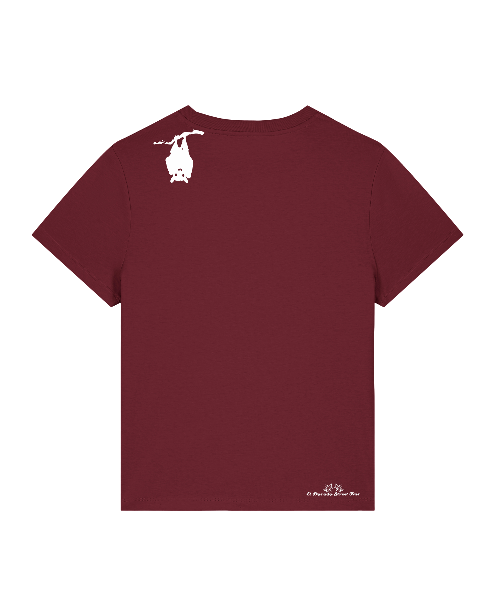 bio-female-medium fit-tshirt-blinded by the light-sttw172-burgunder rot-back