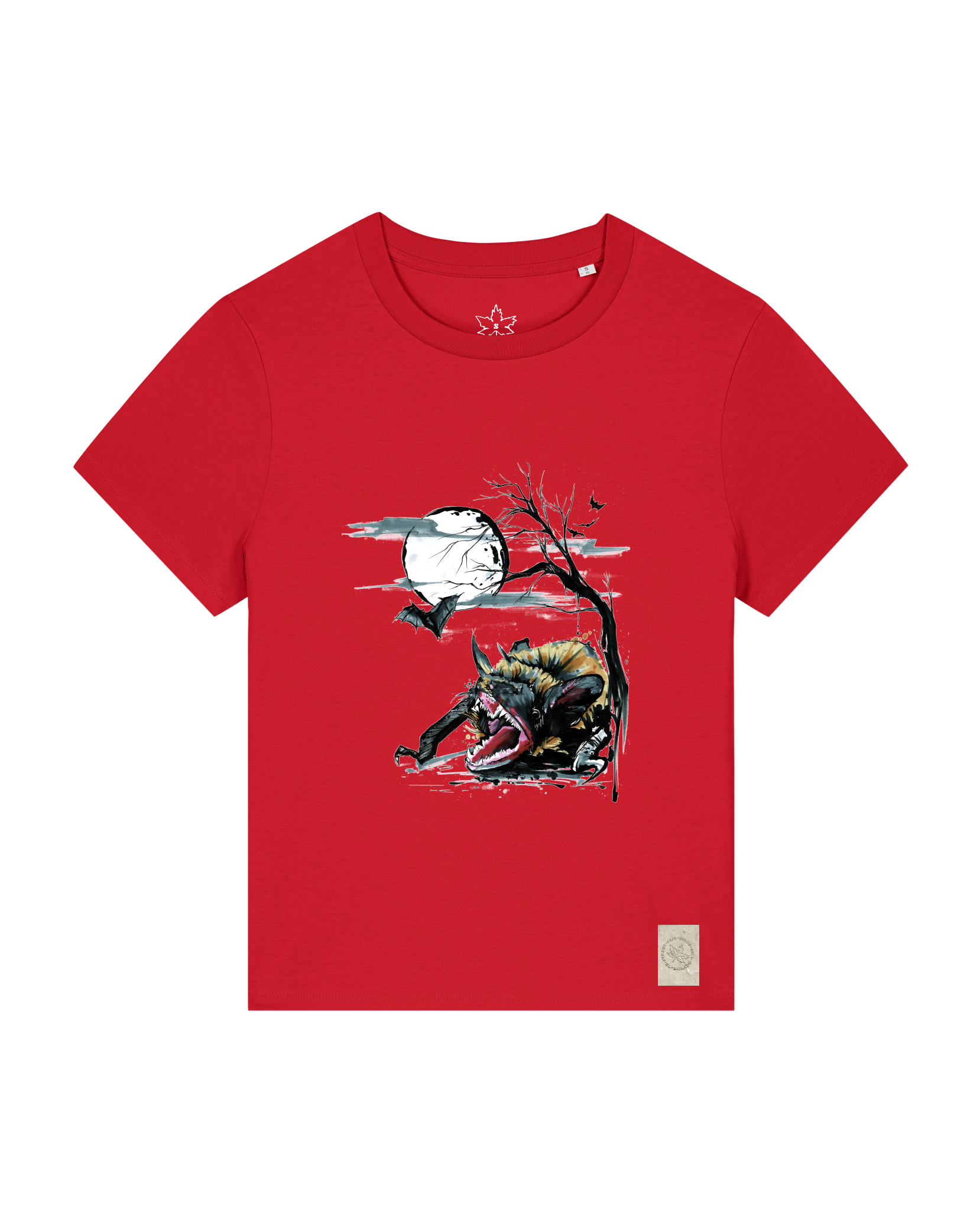 bio-female-medium fit-tshirt-blinded by the light-sttw172-erdbeere-front