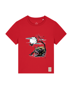 bio-female-medium fit-tshirt-blinded by the light-sttw172-erdbeere-front