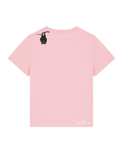 bio-female-medium fit-tshirt-blinded by the light-sttw172-flamingo-back