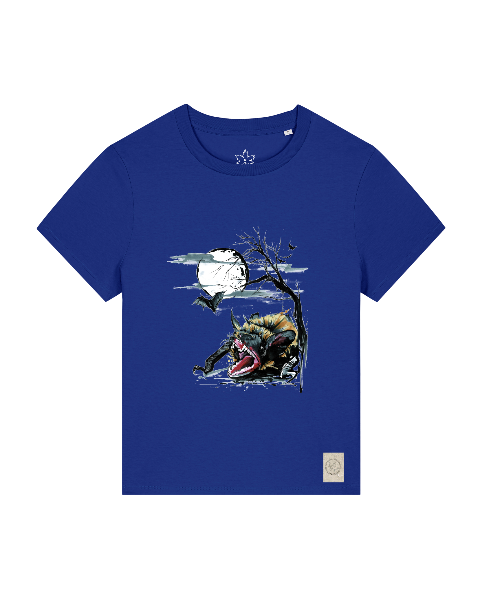 bio-female-medium fit-tshirt-blinded by the light-sttw172-kornblume-front