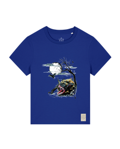 bio-female-medium fit-tshirt-blinded by the light-sttw172-kornblume-front