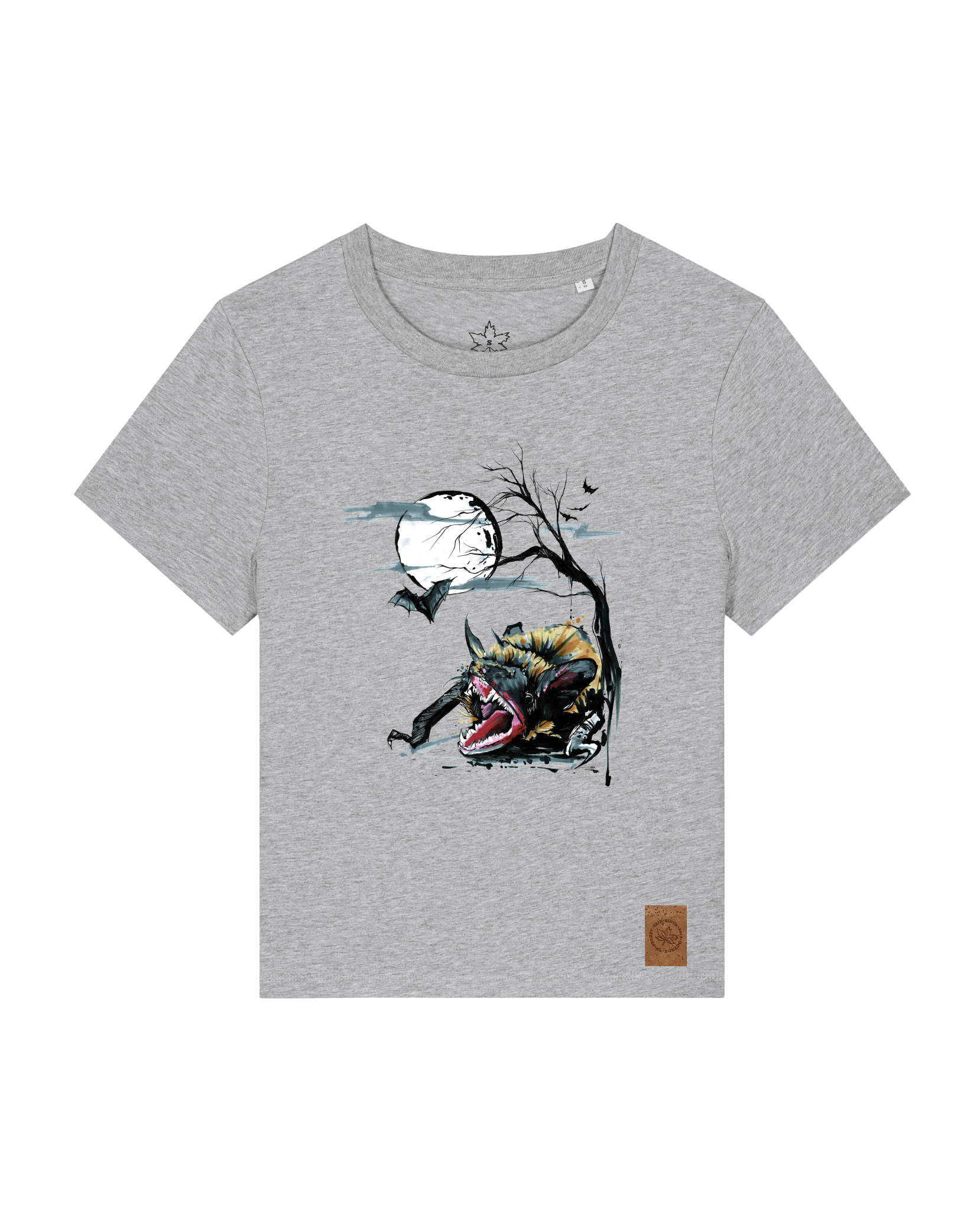 bio-female-medium fit-tshirt-blinded by the light-sttw172-mausgrau-front