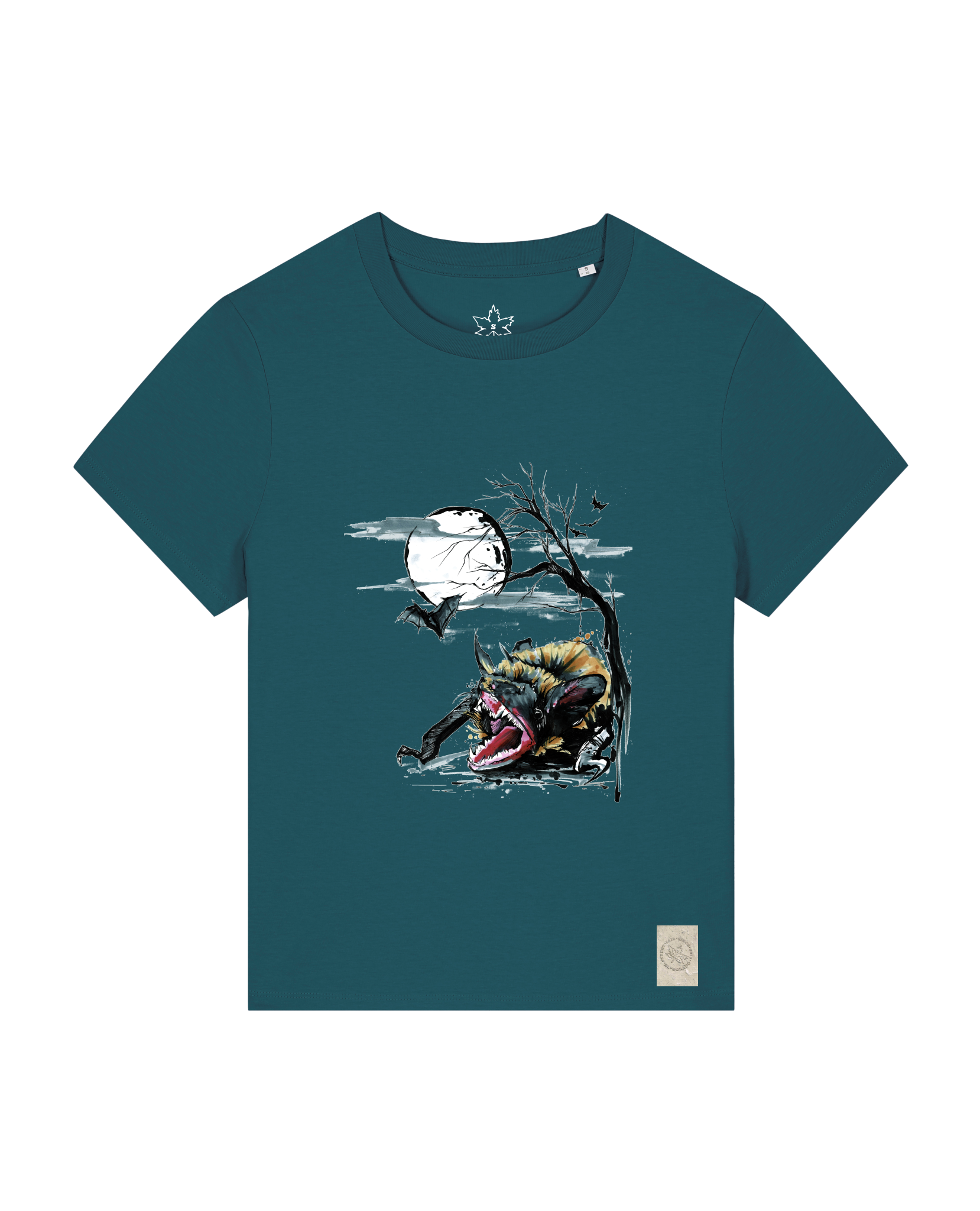 bio-female-medium fit-tshirt-blinded by the light-sttw172-nordmanntanne-front