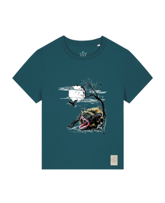 bio-female-medium fit-tshirt-blinded by the light-sttw172-nordmanntanne-front