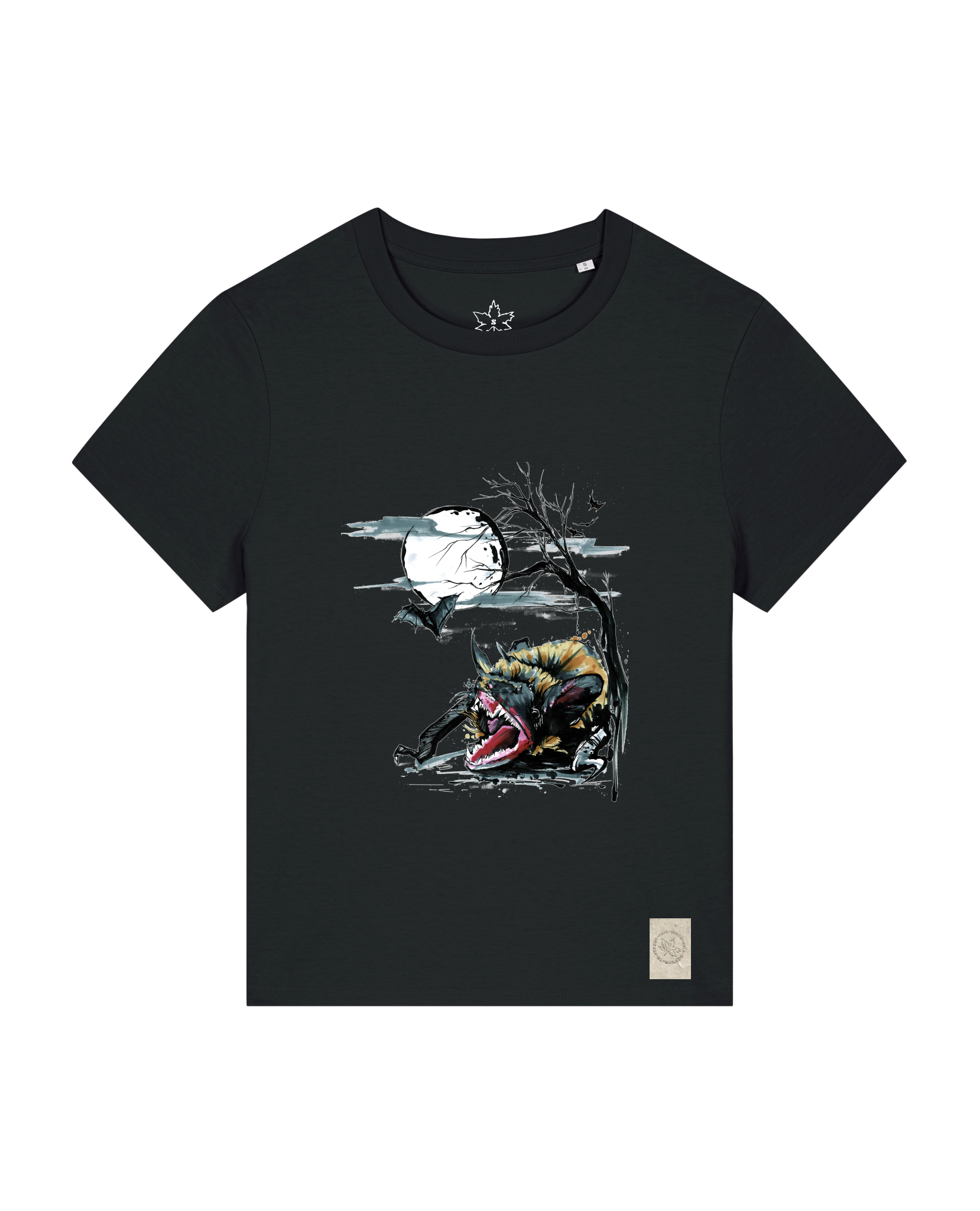 bio-female-medium fit-tshirt-blinded by the light-sttw172-schwarz-front