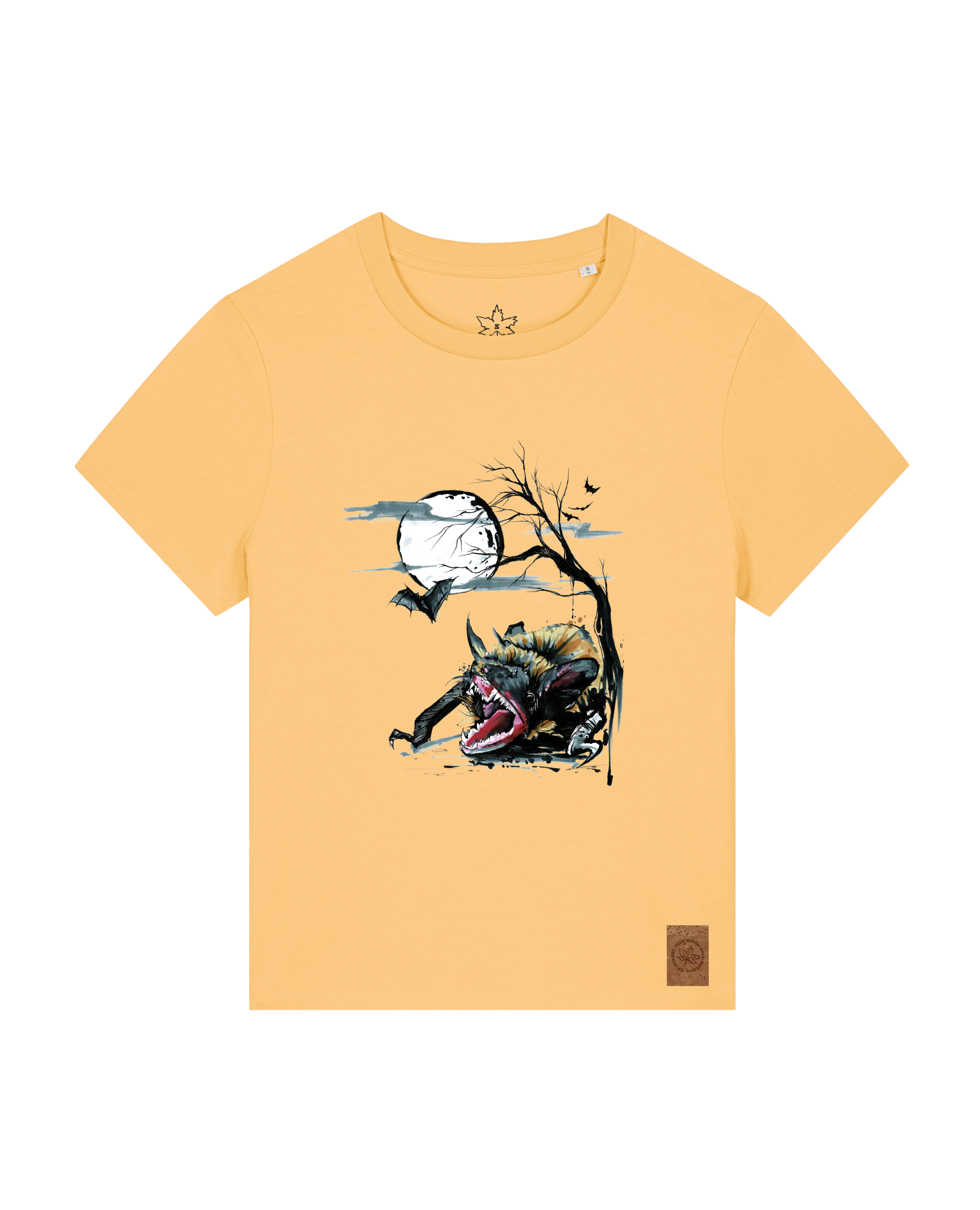 bio-female-medium fit-tshirt-blinded by the light-sttw172-senfkorn-front