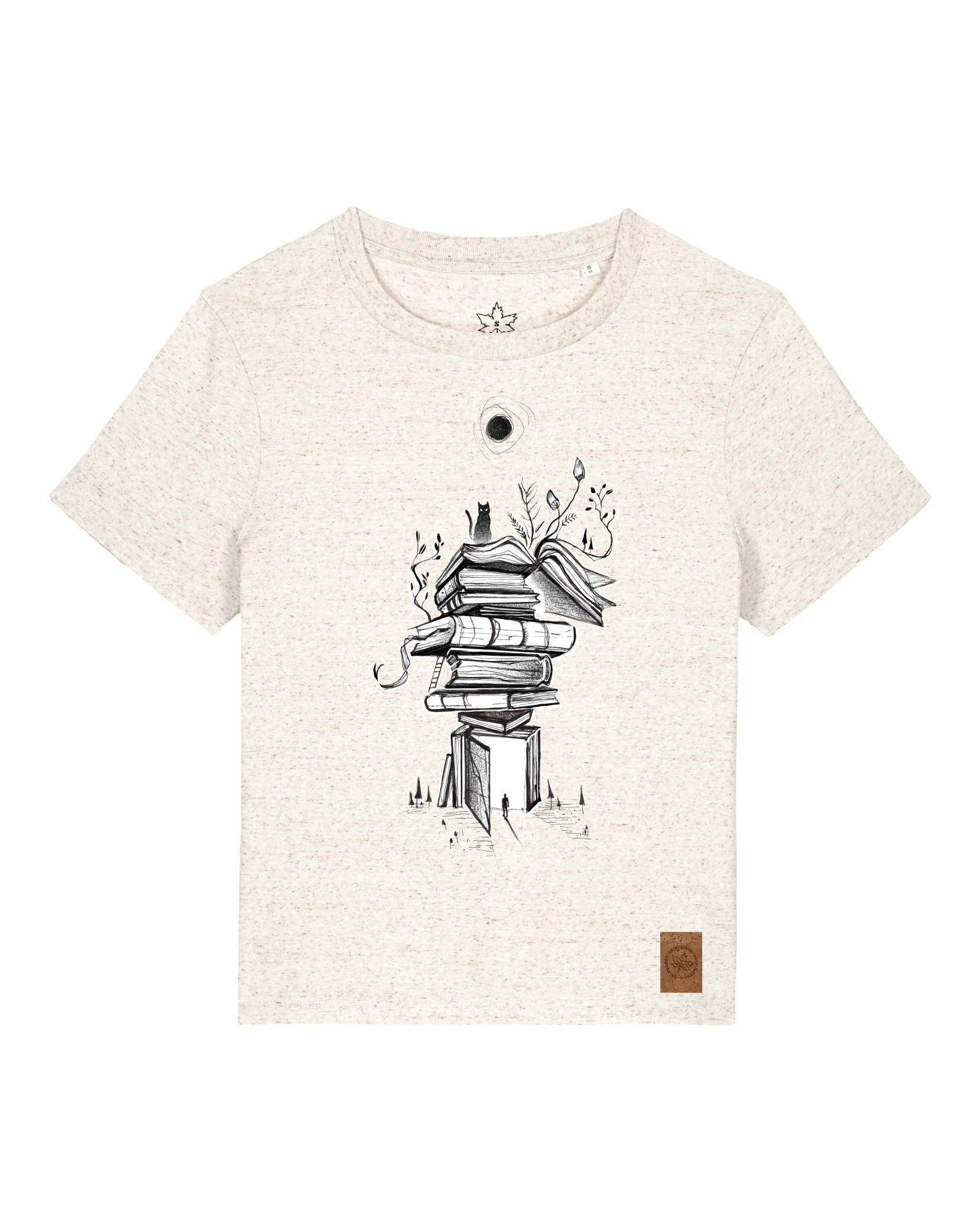 bio-female-medium fit-tshirt-bücherkatze-sttw172-elbsandstein-front