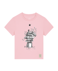 bio-female-medium fit-tshirt-bücherkatze-sttw172-flamingo-front