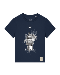 bio-female-medium fit-tshirt-bücherkatze-sttw172-marine-front