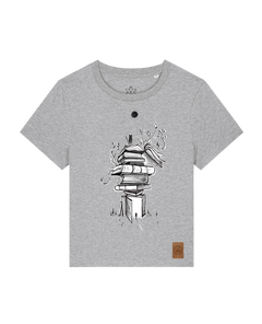bio-female-medium fit-tshirt-bücherkatze-sttw172-mausgrau-front