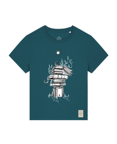 bio-female-medium fit-tshirt-bücherkatze-sttw172-nordmanntanne-front