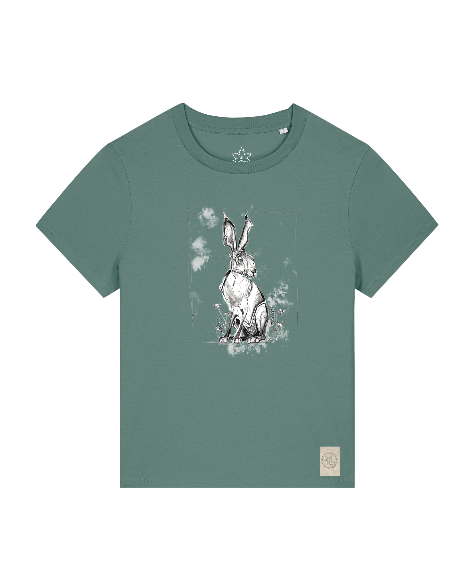 bio-female-medium fit-tshirt-carrot hunter-sttw172-blautanne-front