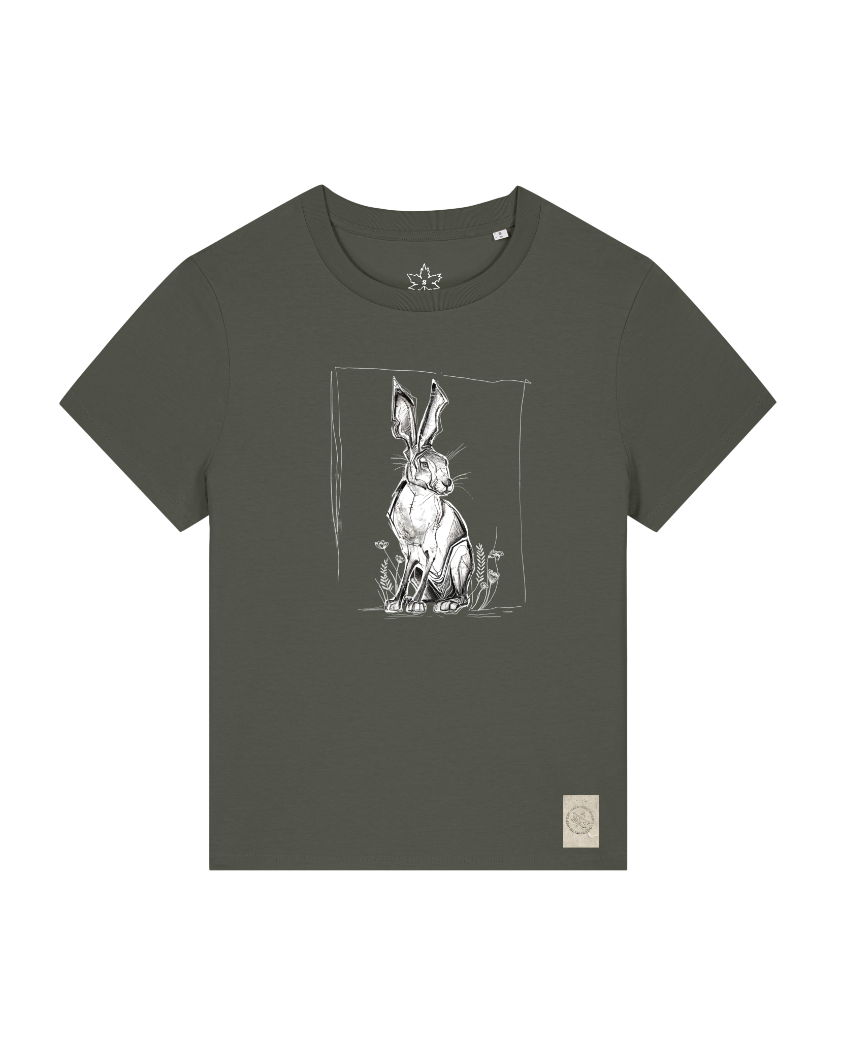 bio-female-medium fit-tshirt-carrot hunter-sttw172-grunkohl-front