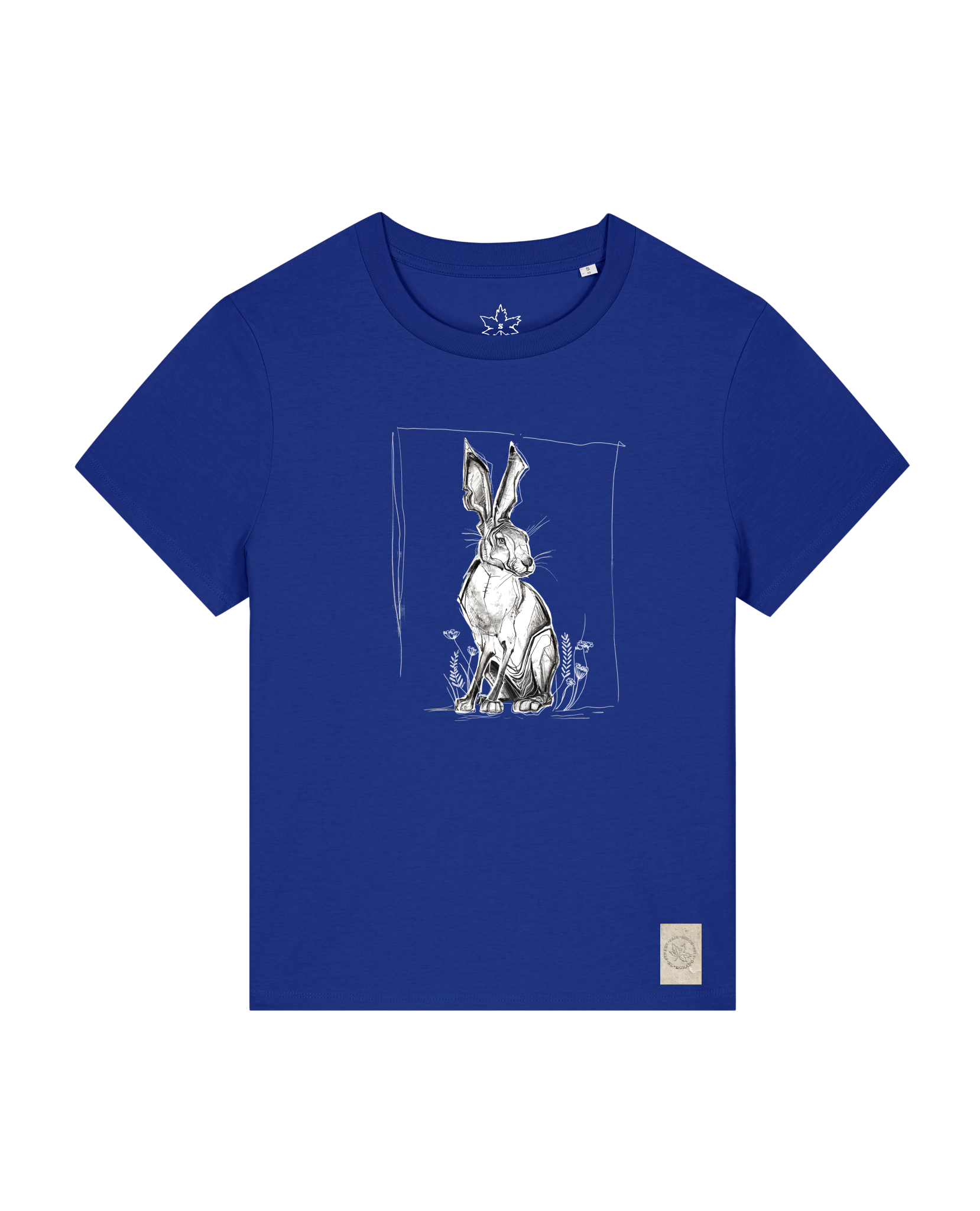 bio-female-medium fit-tshirt-carrot hunter-sttw172-kornblume-front