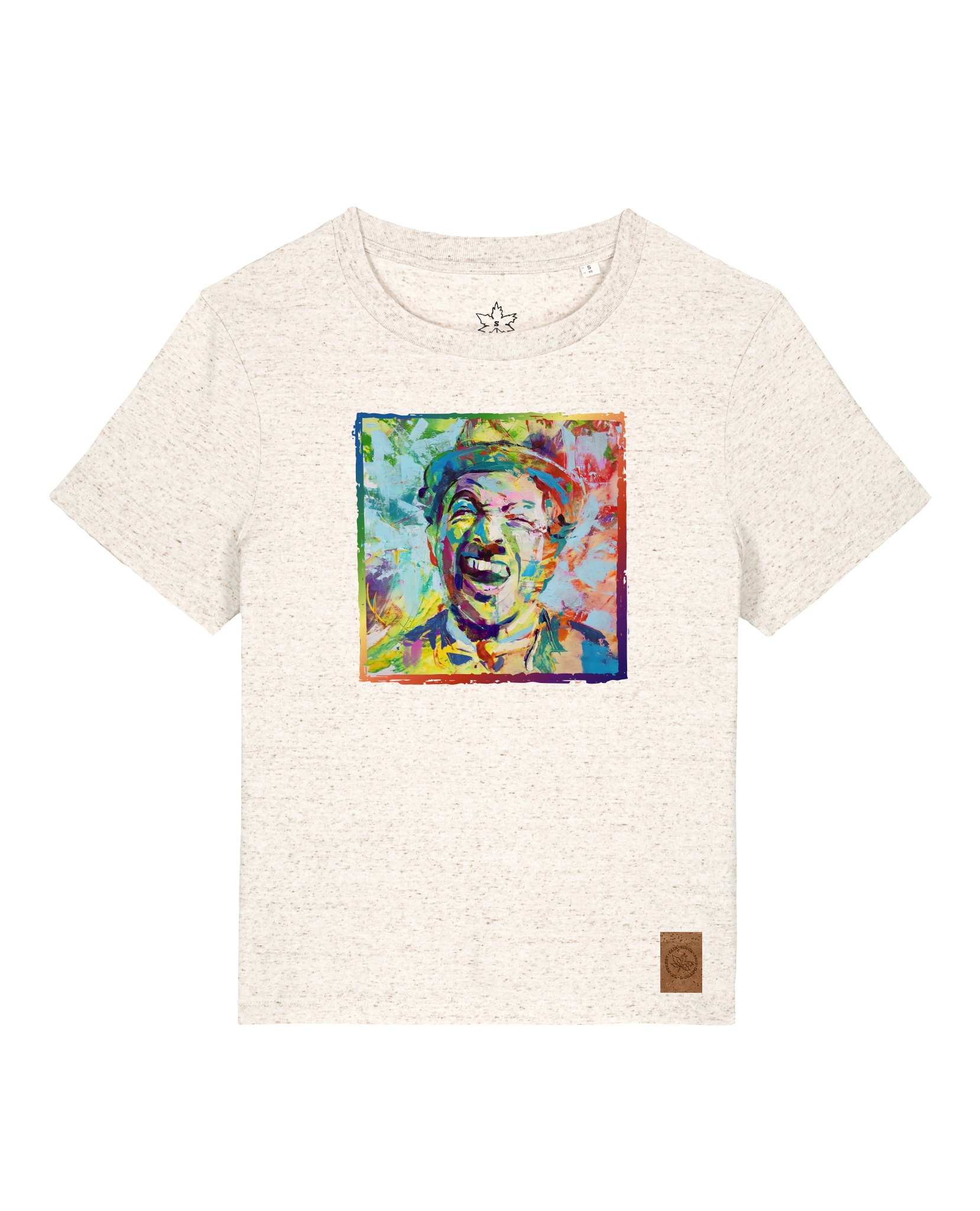 bio-female-medium fit-tshirt-chaplin-sttw172-elbsandstein-front