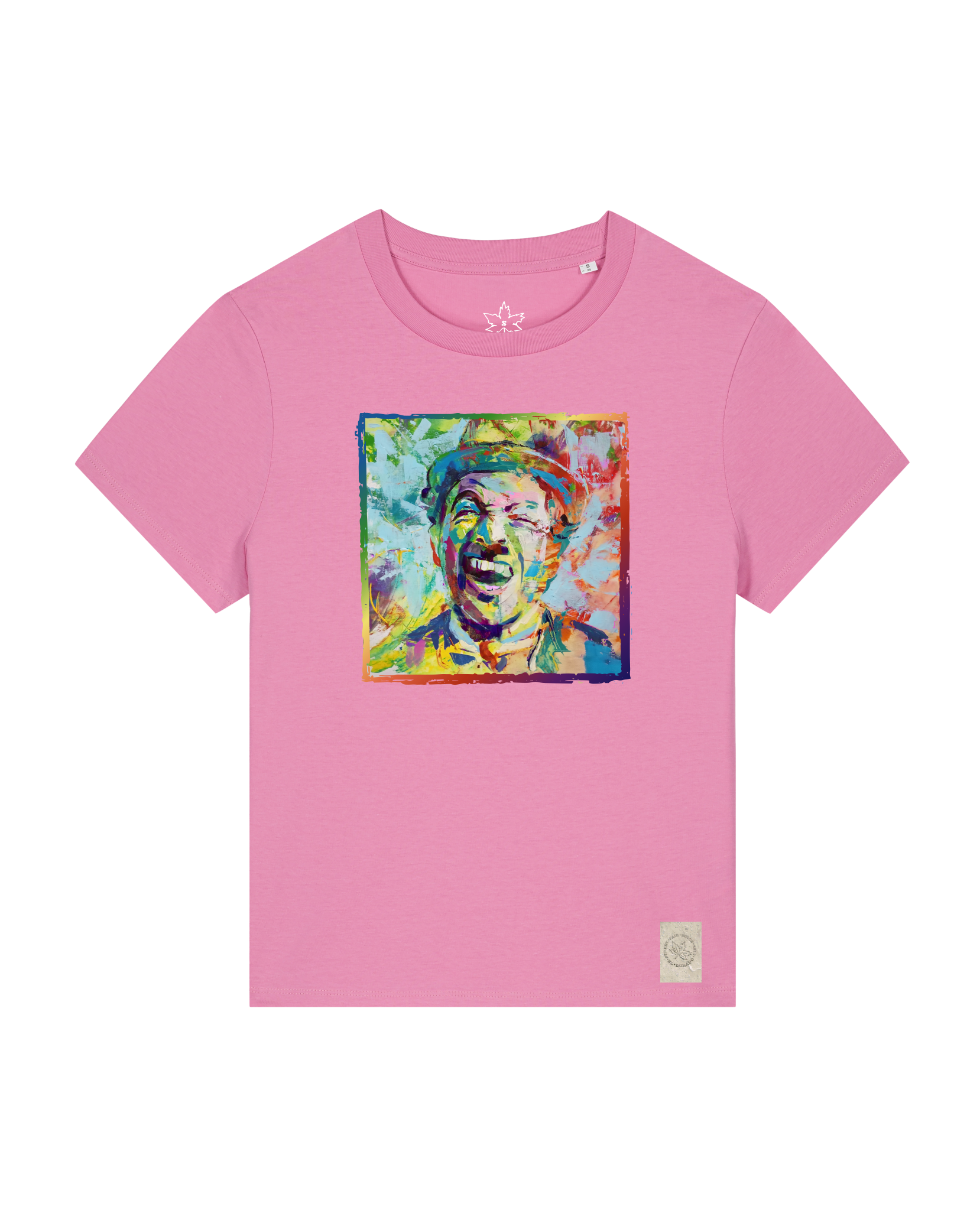 bio-female-medium fit-tshirt-chaplin-sttw172-kaugummi-front