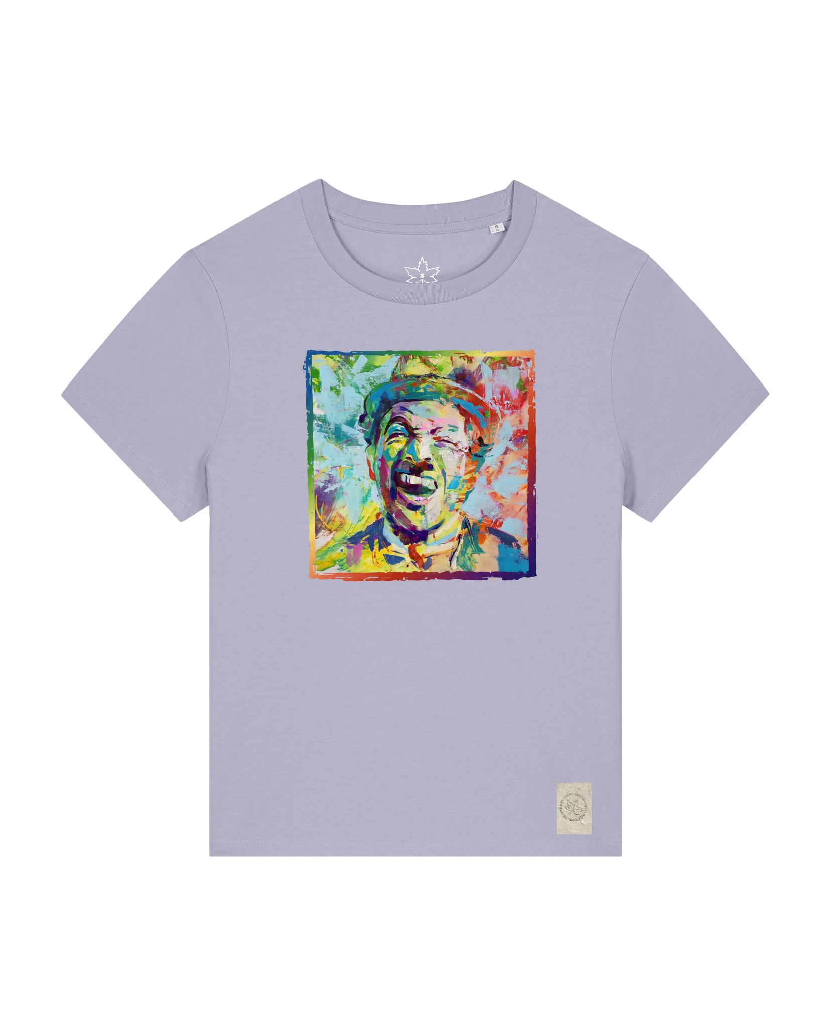 bio-female-medium fit-tshirt-chaplin-sttw172-lavender-front