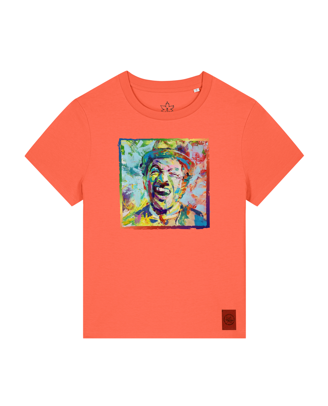 bio-female-medium fit-tshirt-chaplin-sttw172-mandarine-front