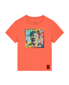 bio-female-medium fit-tshirt-chaplin-sttw172-mandarine-front