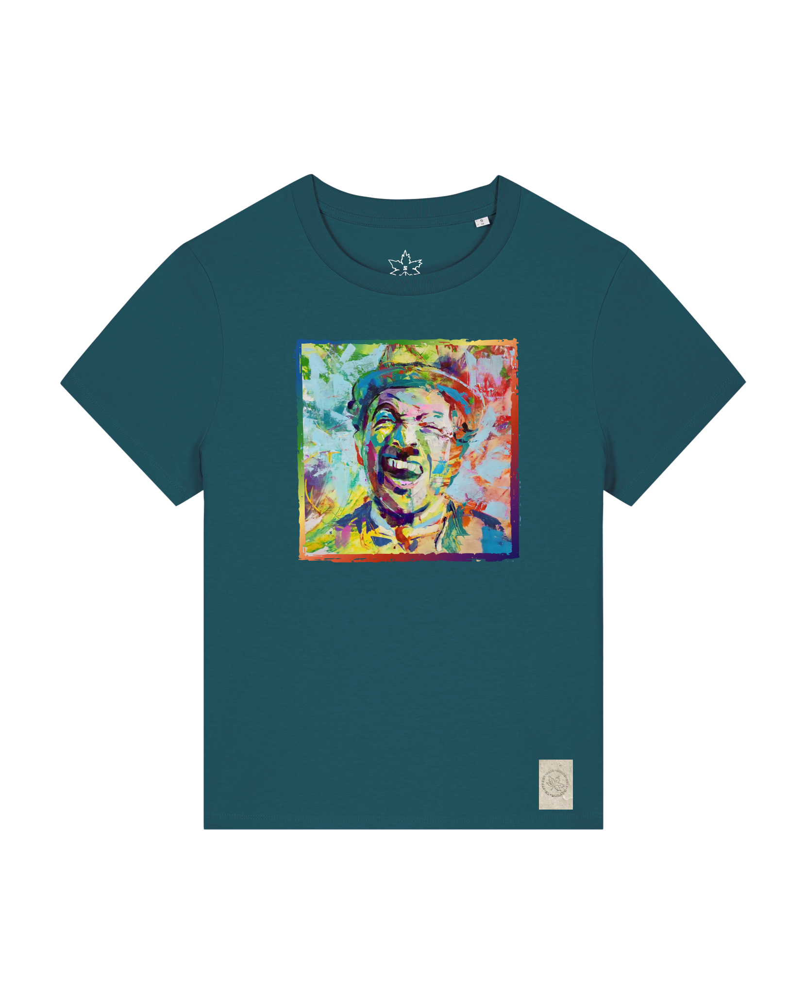 bio-female-medium fit-tshirt-chaplin-sttw172-nordmanntanne-front
