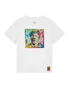 bio-female-medium fit-tshirt-chaplin-sttw172-weiß-front