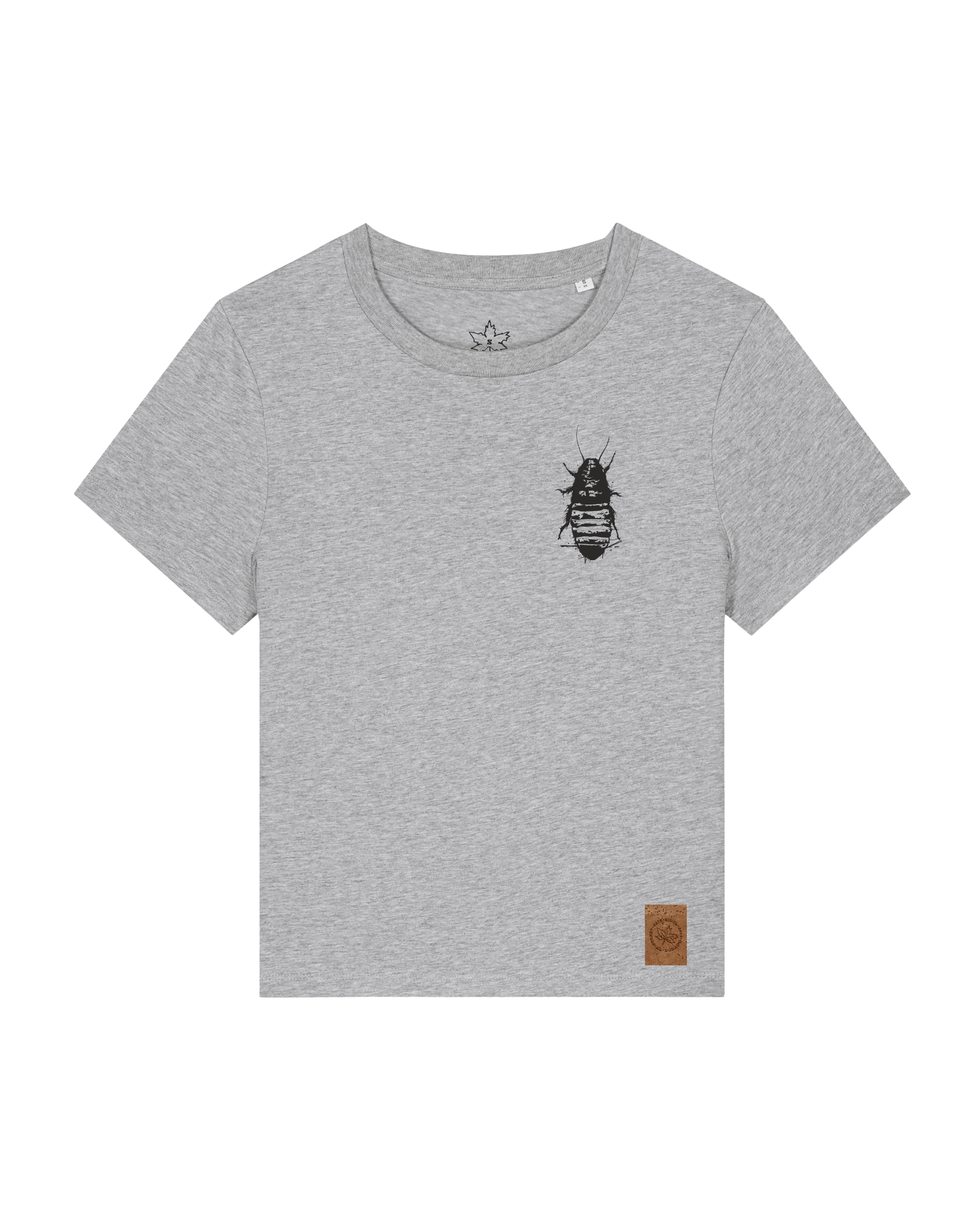bio-female-medium fit-tshirt-cockroach ranch (backprint)-sttw172-mausgrau-front