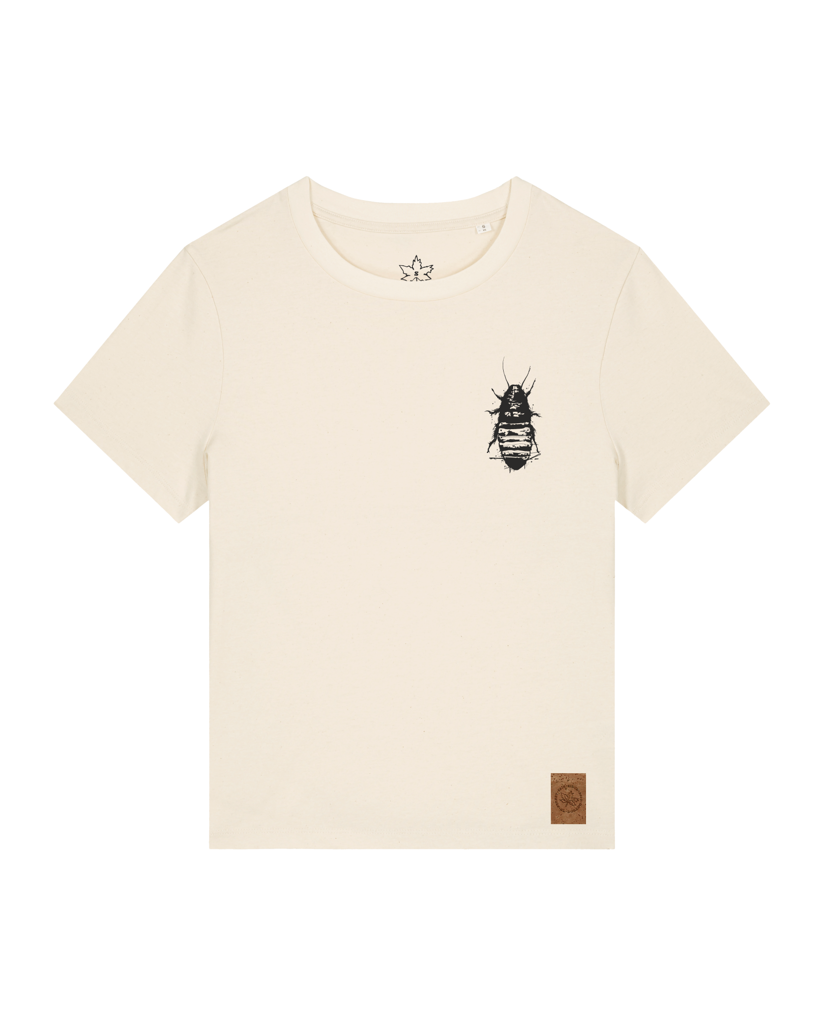 bio-female-medium fit-tshirt-cockroach ranch (backprint)-sttw172-natur-front