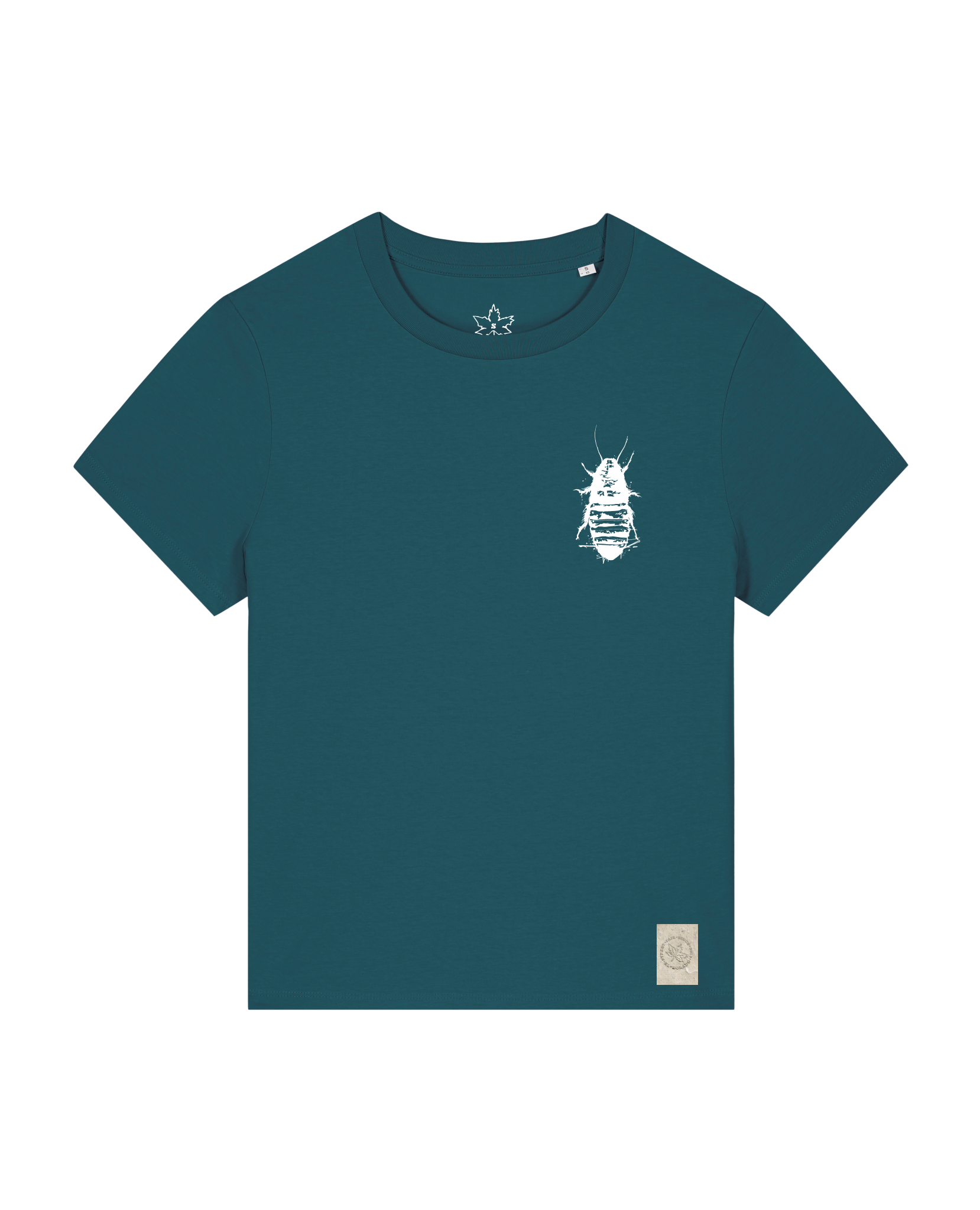 bio-female-medium fit-tshirt-cockroach ranch (backprint)-sttw172-nordmanntanne-front