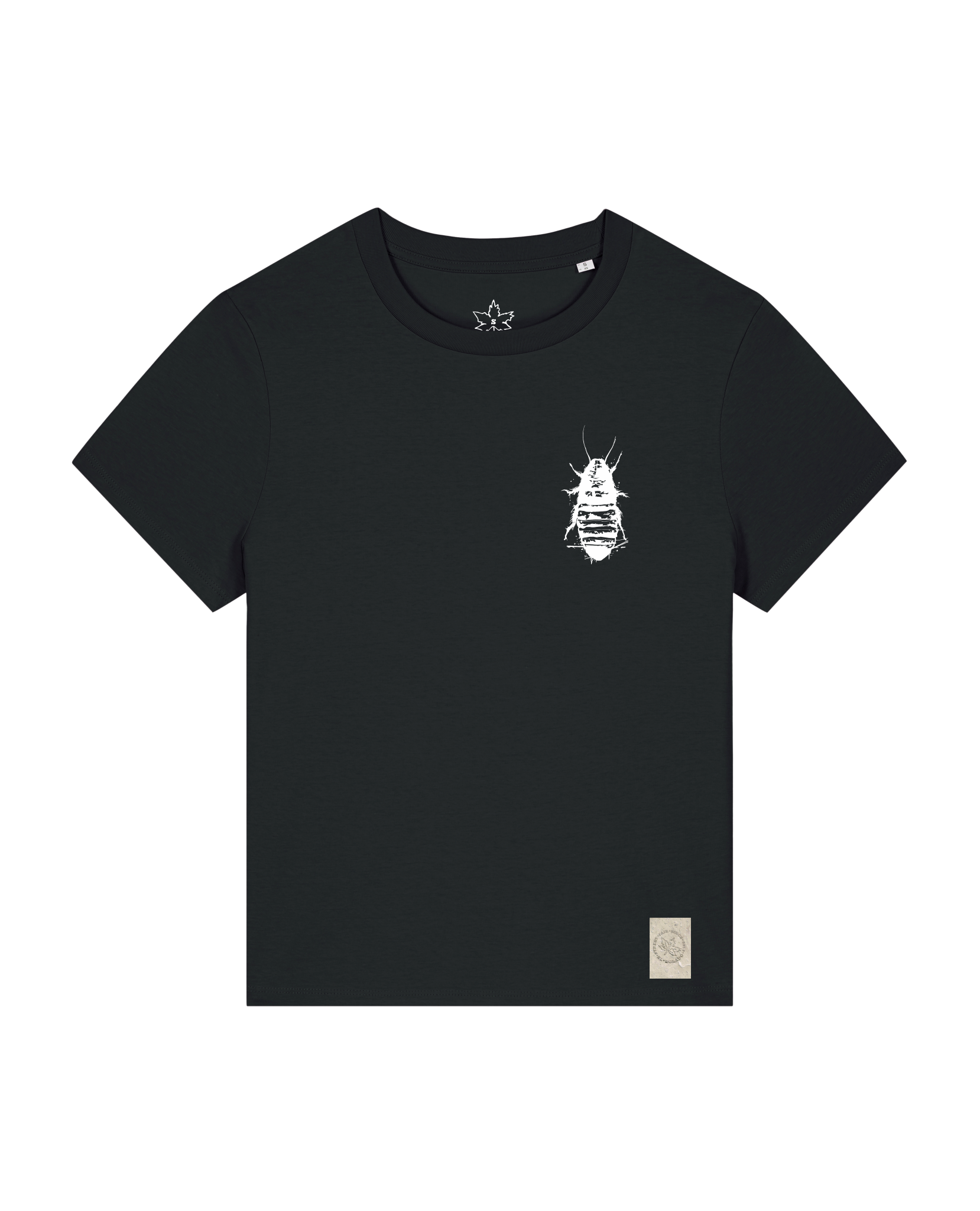bio-female-medium fit-tshirt-cockroach ranch (backprint)-sttw172-schwarz-front