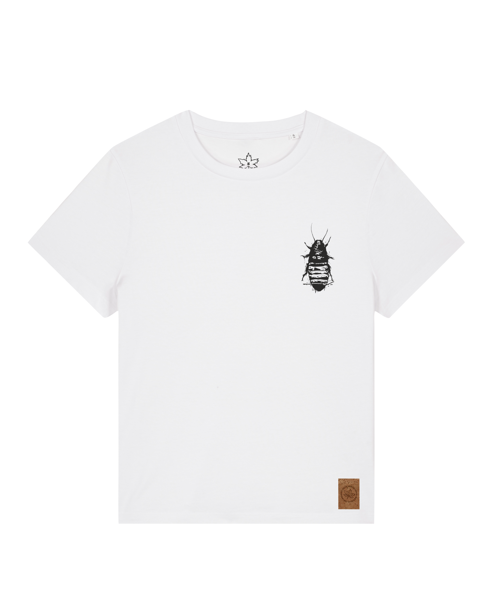 bio-female-medium fit-tshirt-cockroach ranch (backprint)-sttw172-weiß-front