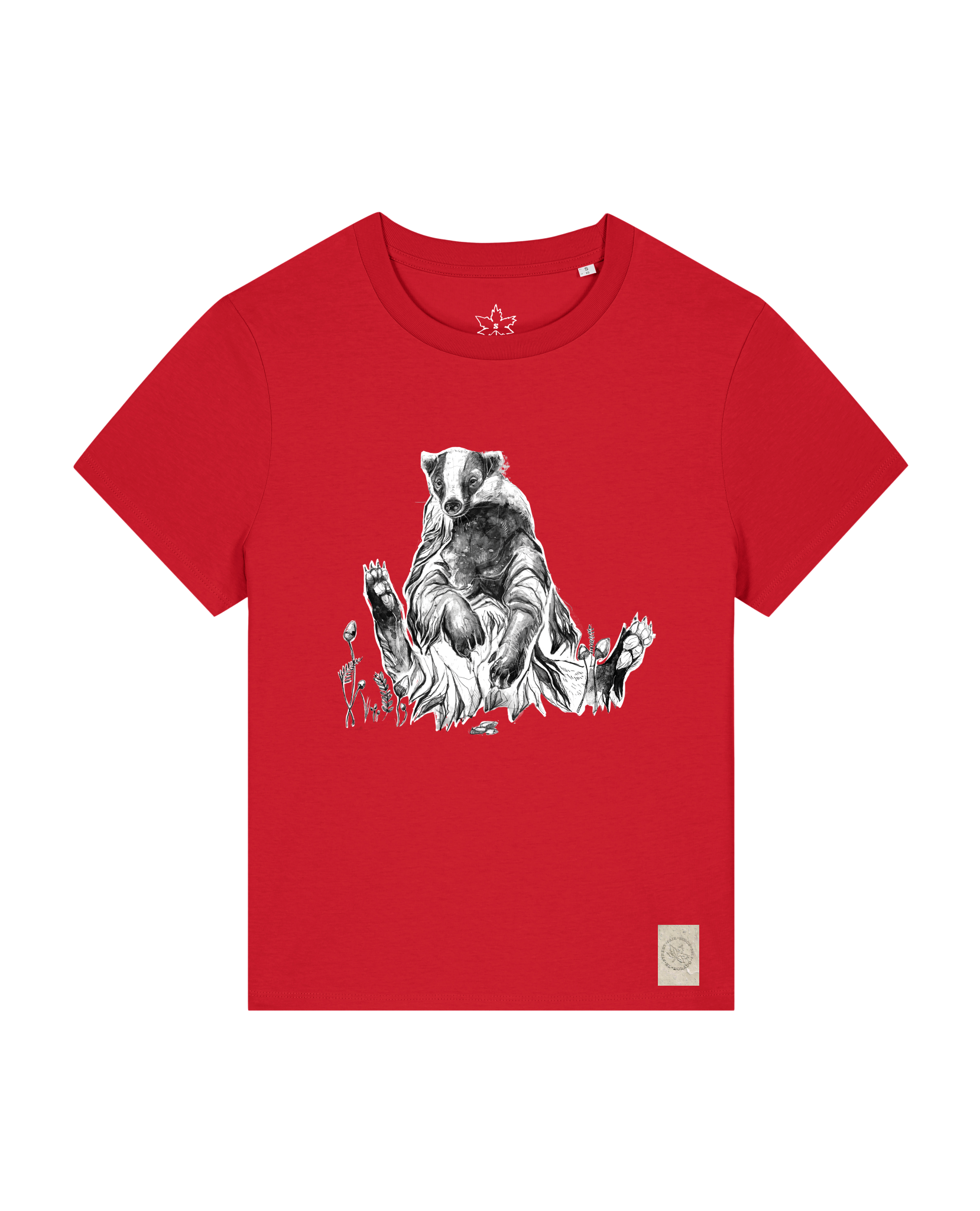 bio-female-medium fit-tshirt-dachs-sttw172-erdbeere-front