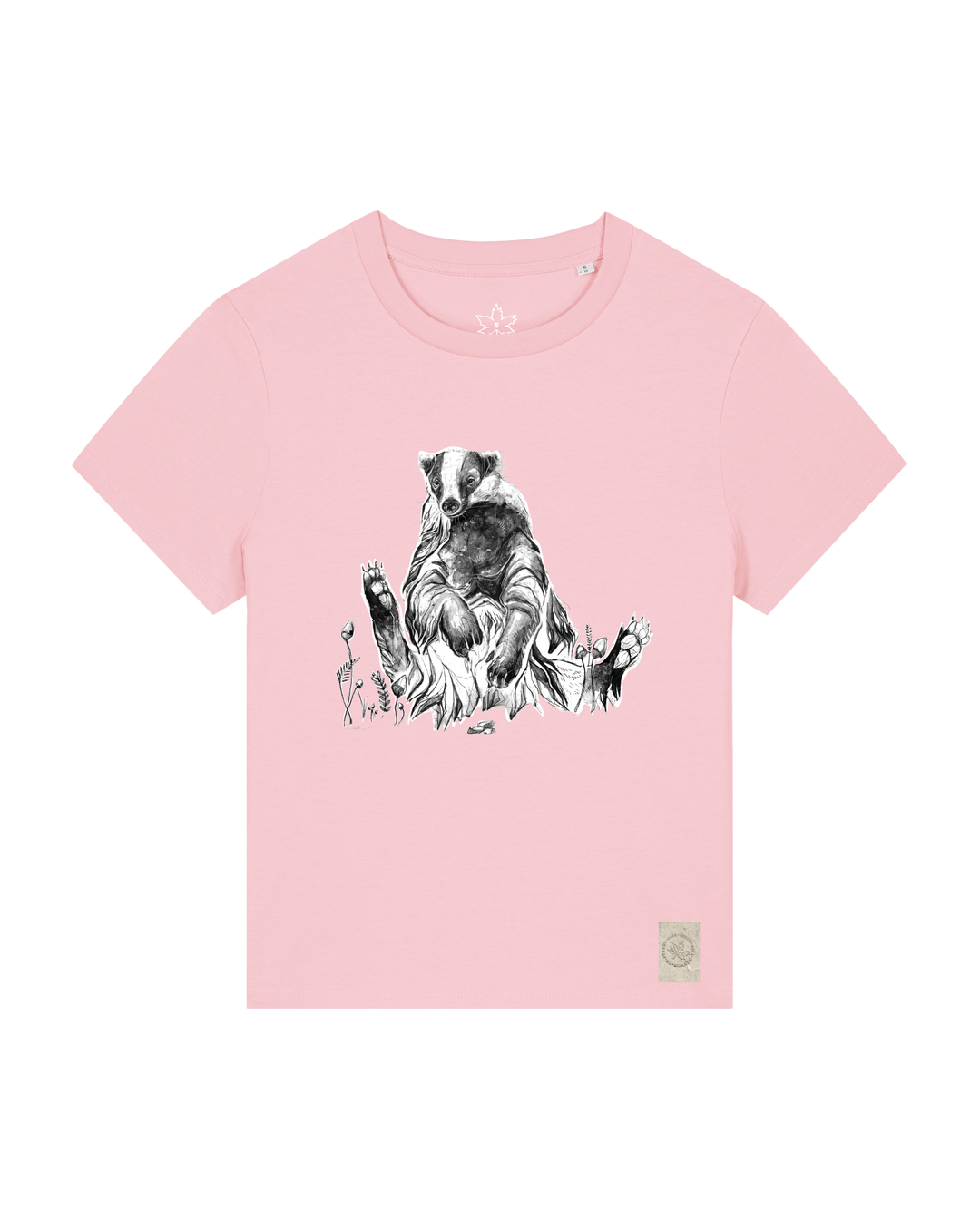 bio-female-medium fit-tshirt-dachs-sttw172-flamingo-front